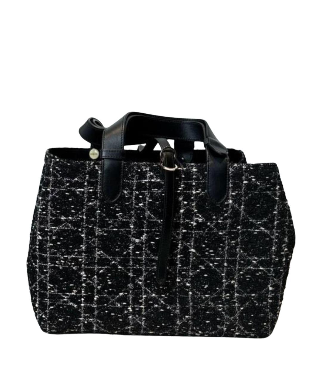 CHRISTIAN DIOR Черная твидовая сумка с короткими ручками, фото 1