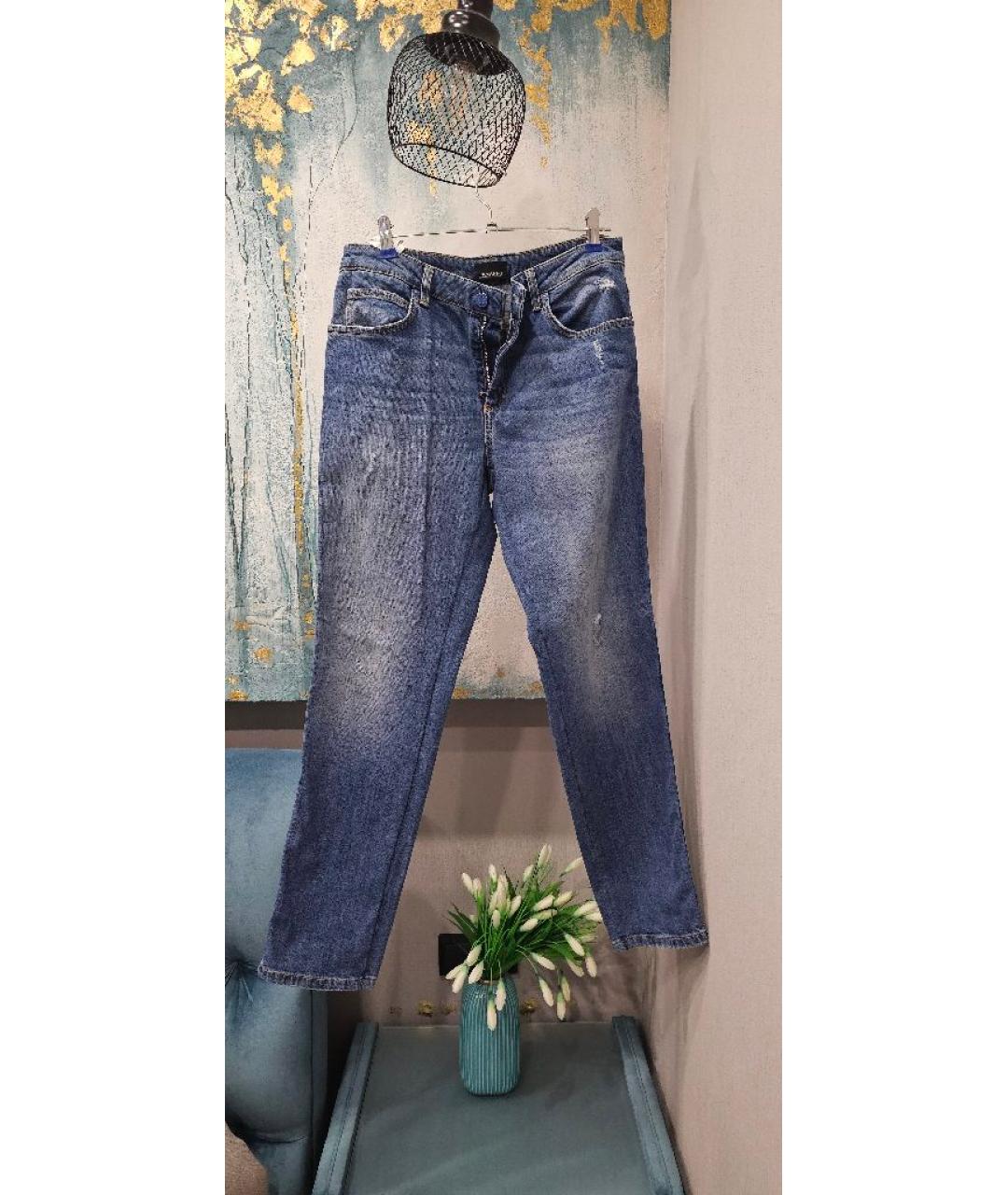 ERMANNO SCERVINO Синие хлопковые прямые джинсы, фото 9