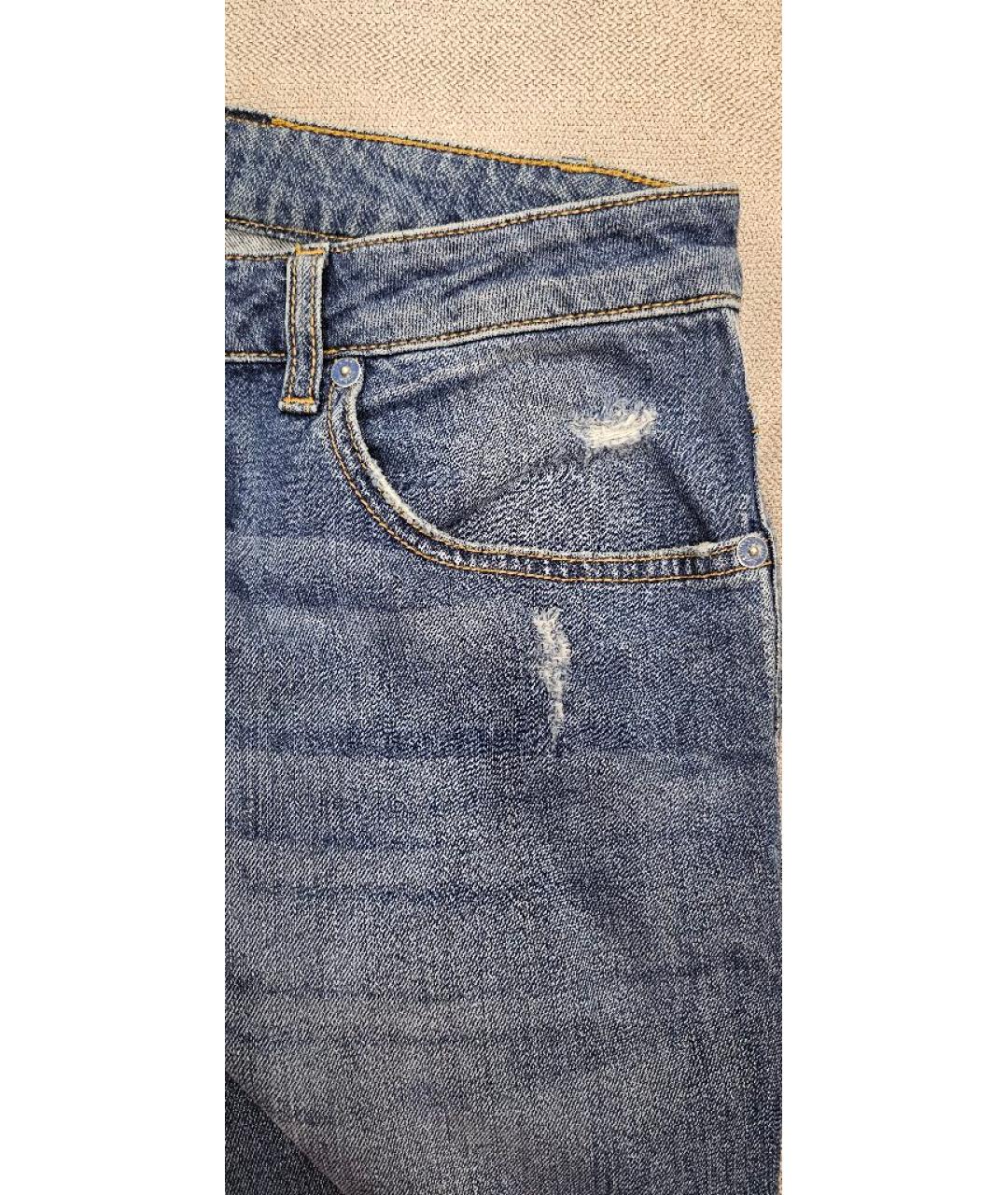 ERMANNO SCERVINO Синие хлопковые прямые джинсы, фото 4