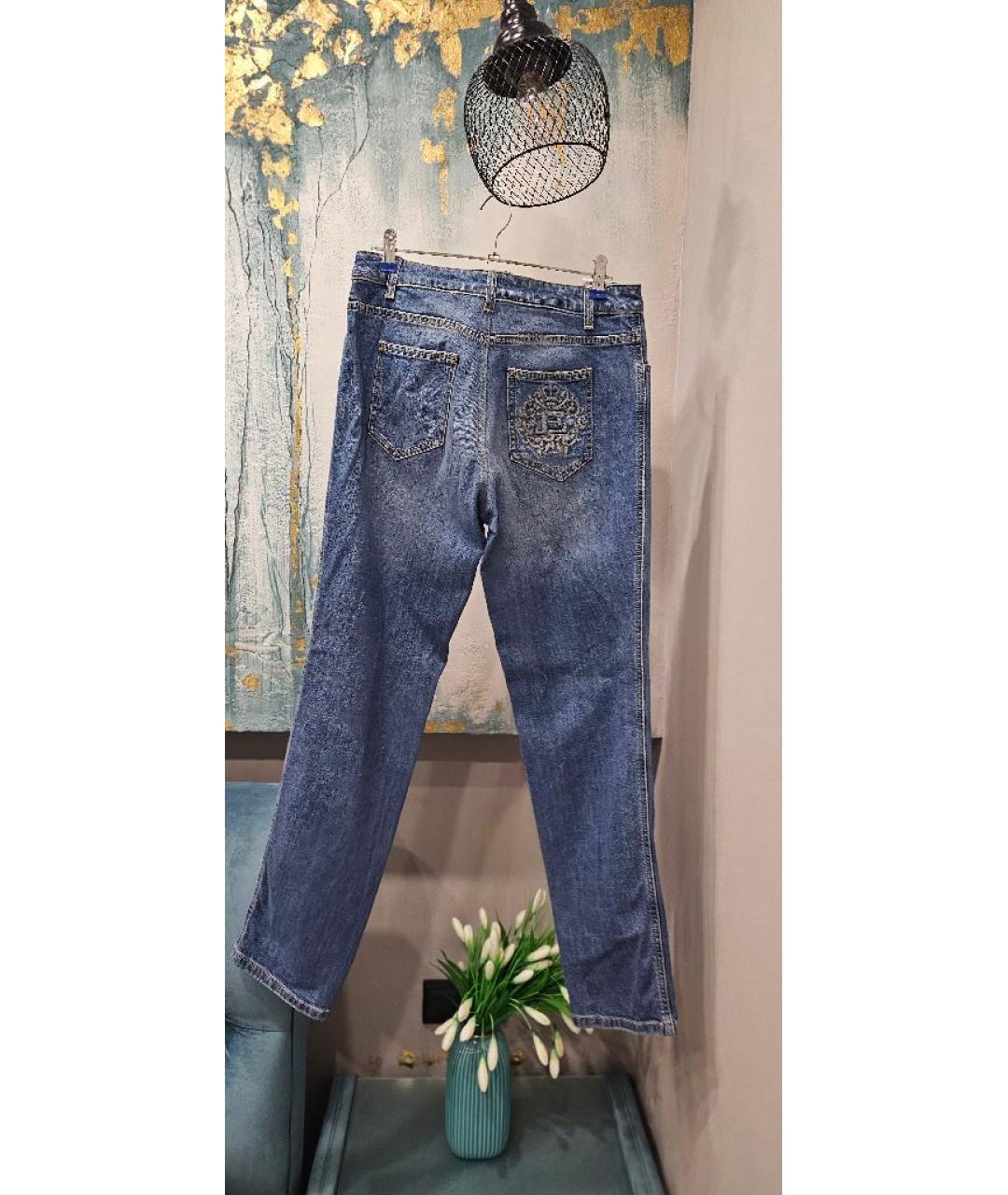 ERMANNO SCERVINO Синие хлопковые прямые джинсы, фото 2