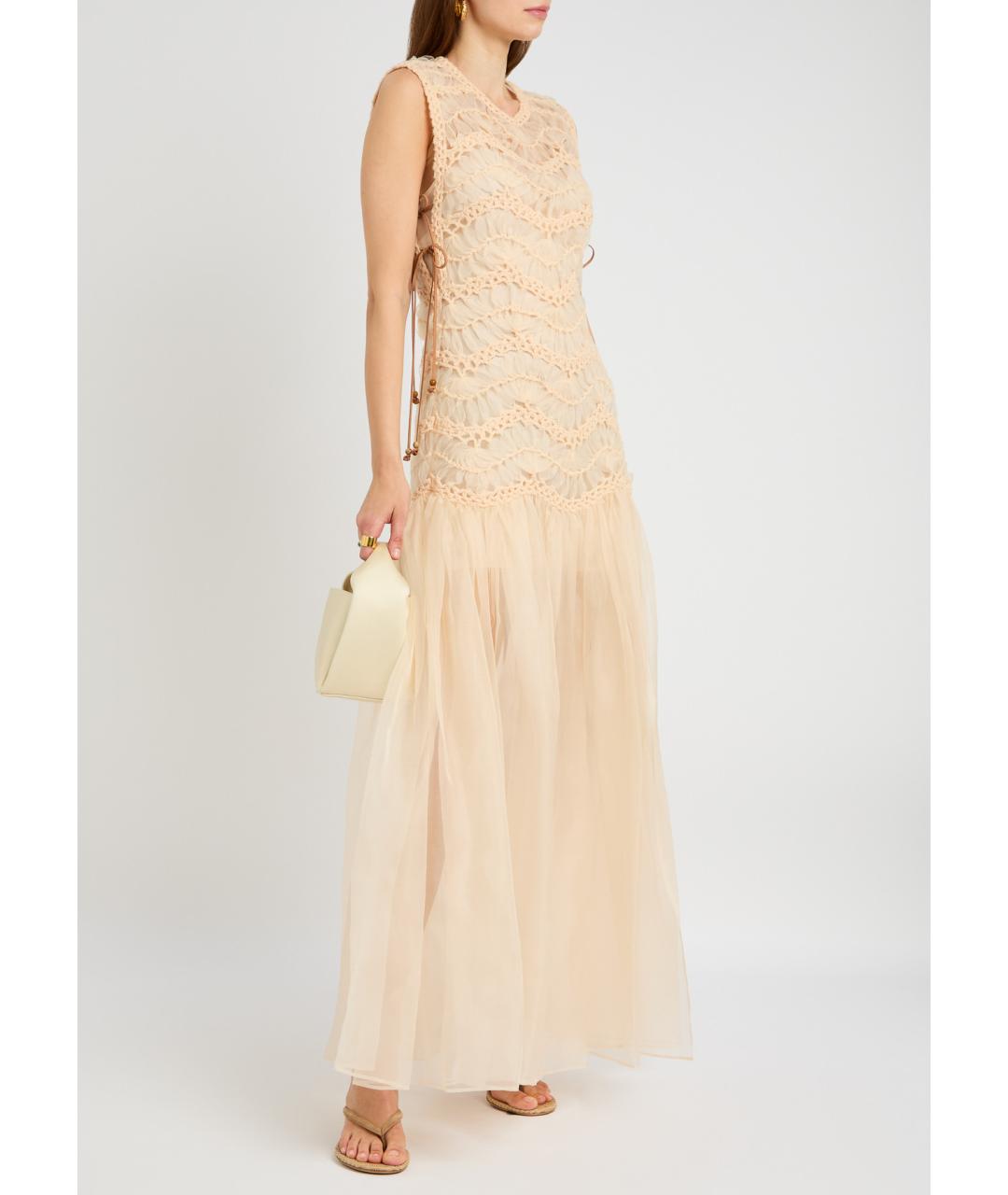ZIMMERMANN Бежевое полиэстеровое коктейльное платье, фото 4