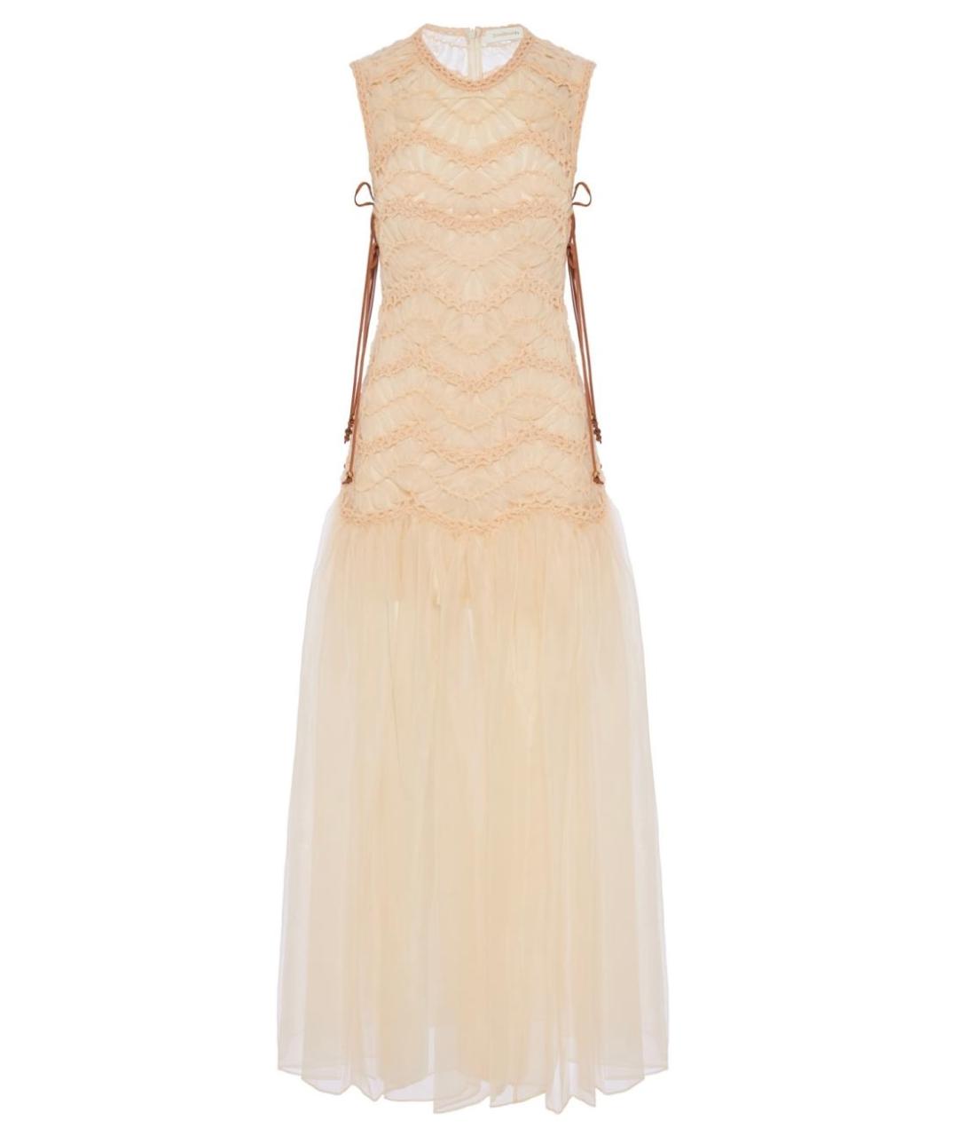 ZIMMERMANN Бежевое полиэстеровое коктейльное платье, фото 1