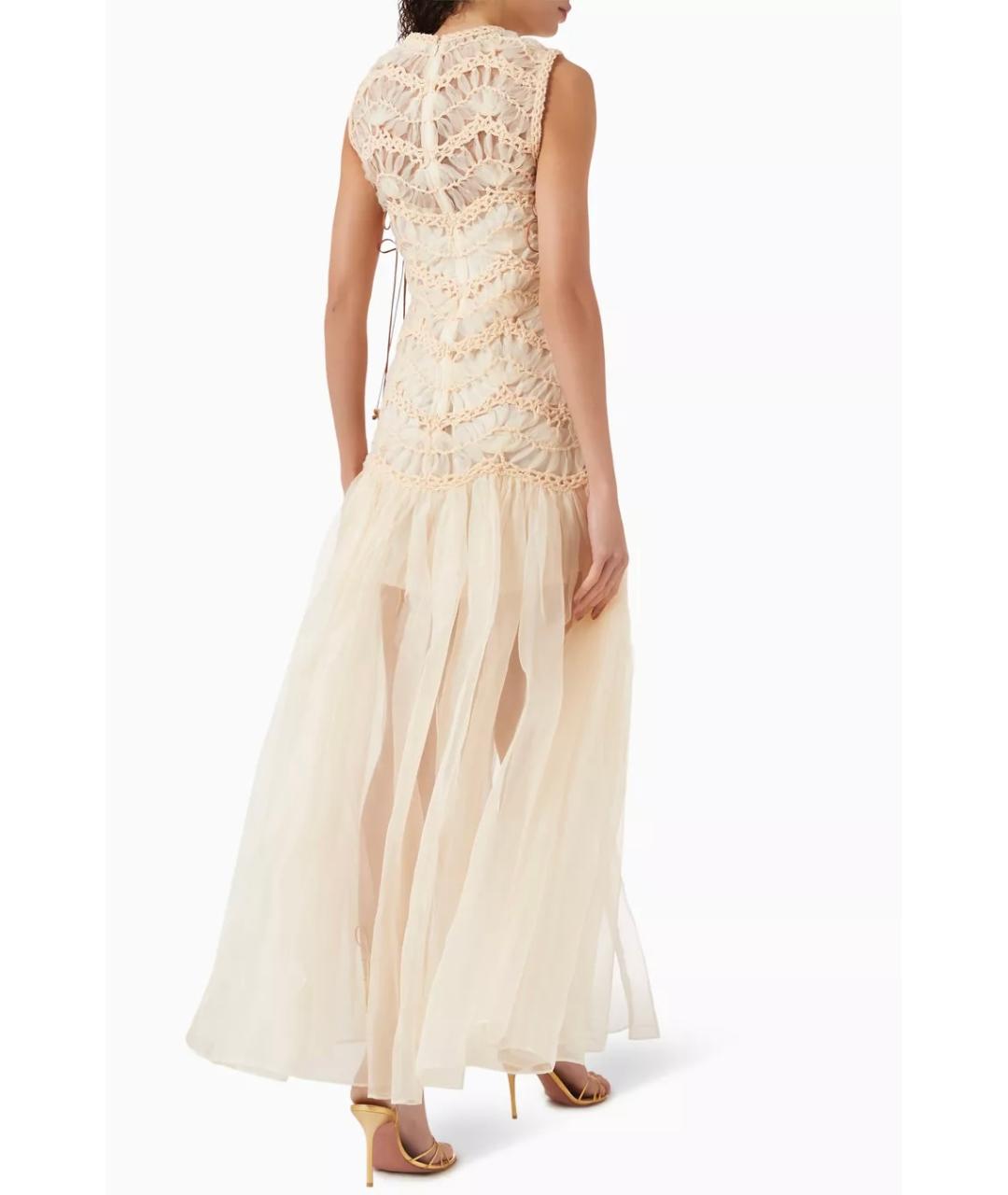 ZIMMERMANN Бежевое полиэстеровое коктейльное платье, фото 8