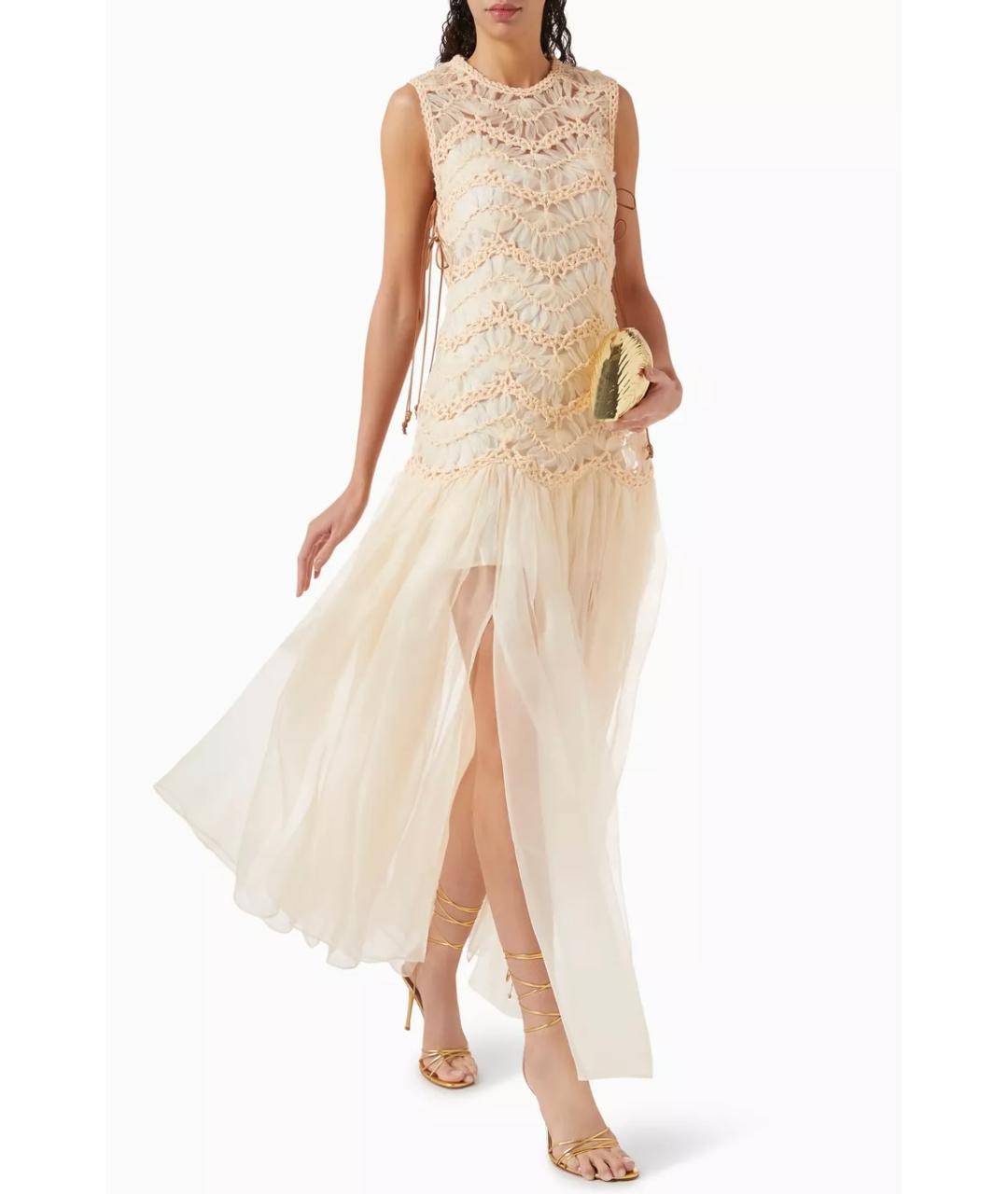 ZIMMERMANN Бежевое полиэстеровое коктейльное платье, фото 6