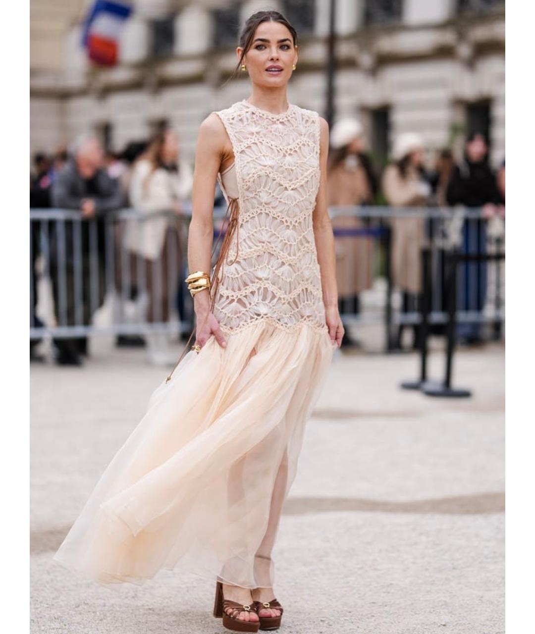 ZIMMERMANN Бежевое полиэстеровое коктейльное платье, фото 7