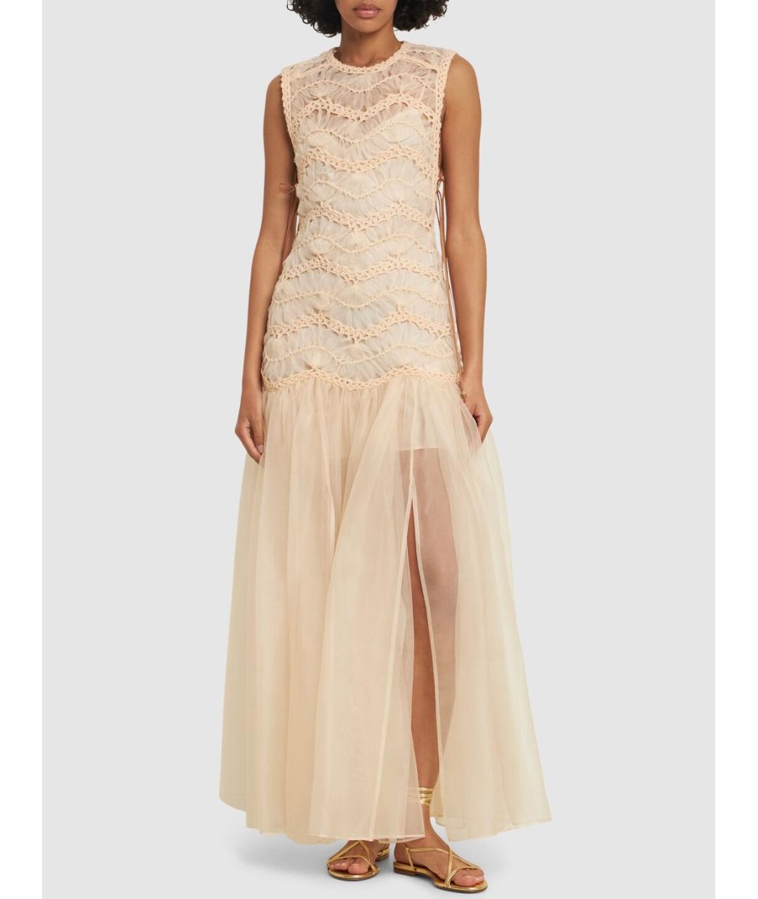 ZIMMERMANN Бежевое полиэстеровое коктейльное платье, фото 3