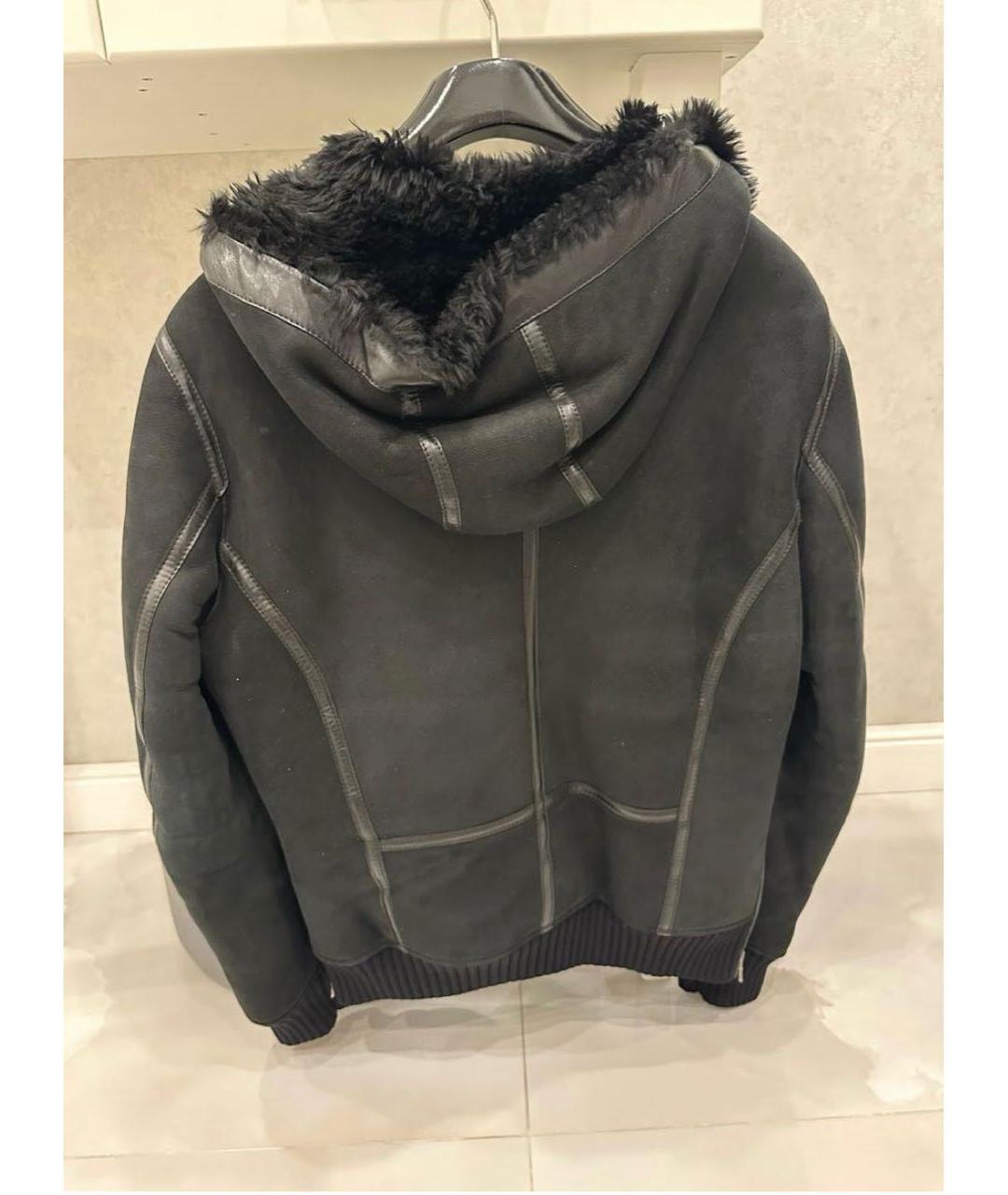 DOLCE&GABBANA Черная замшевая дубленка/шуба, фото 2