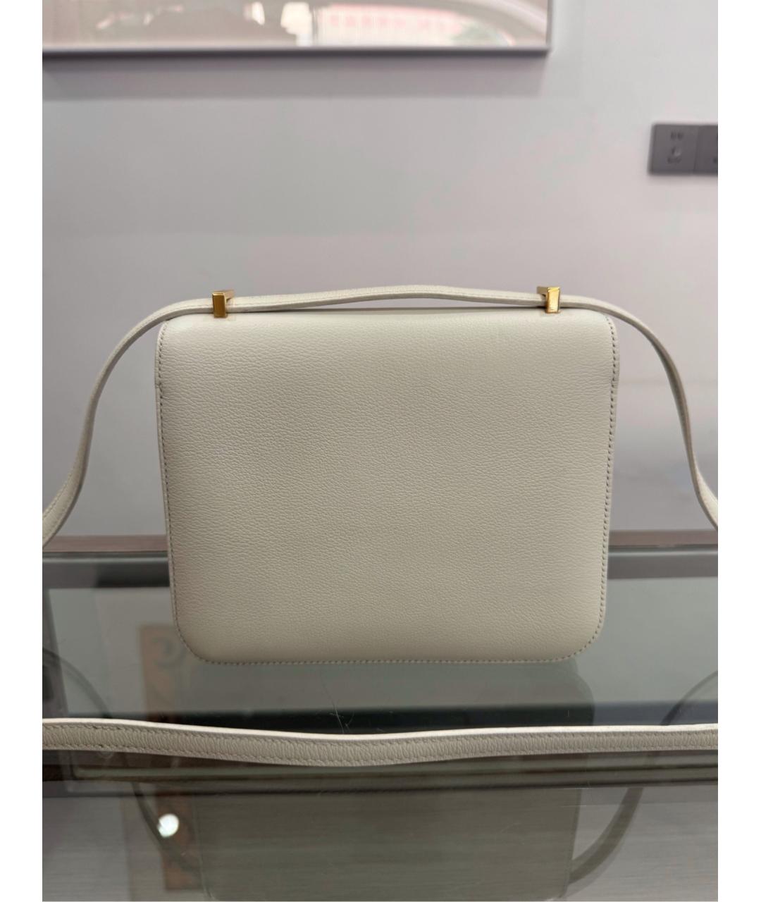 HERMES Белая кожаная сумка через плечо, фото 2