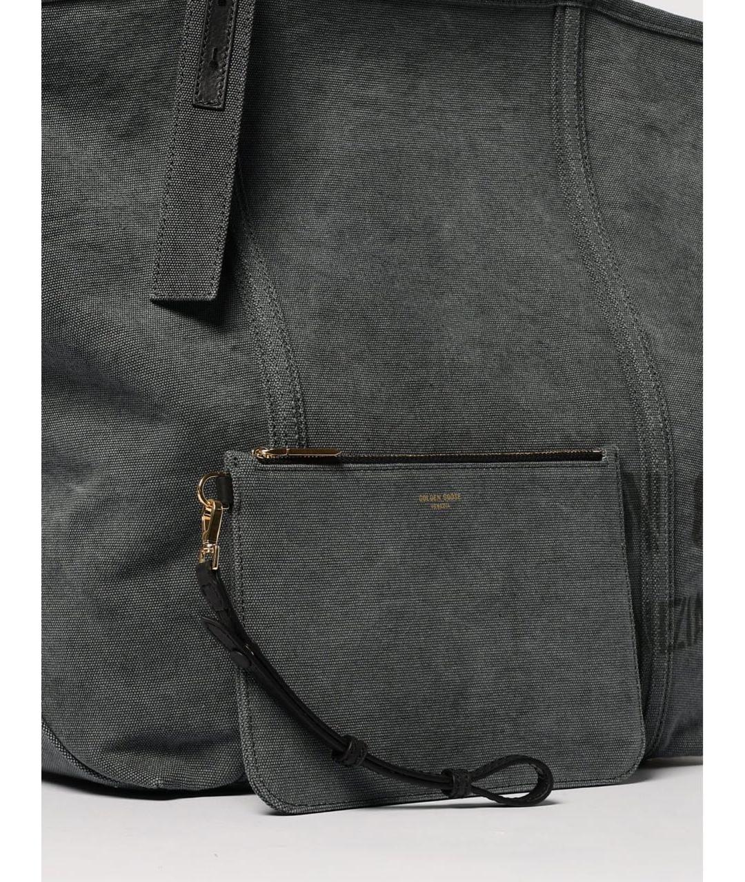 GOLDEN GOOSE DELUXE BRAND Антрацитовая деним сумка тоут, фото 5