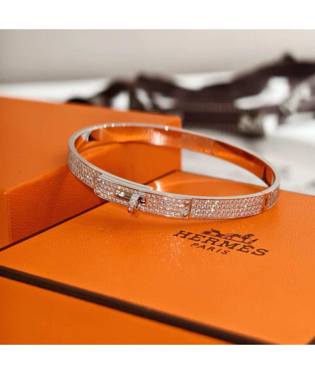 HERMES Серебрянный браслет из белого золота, фото 7