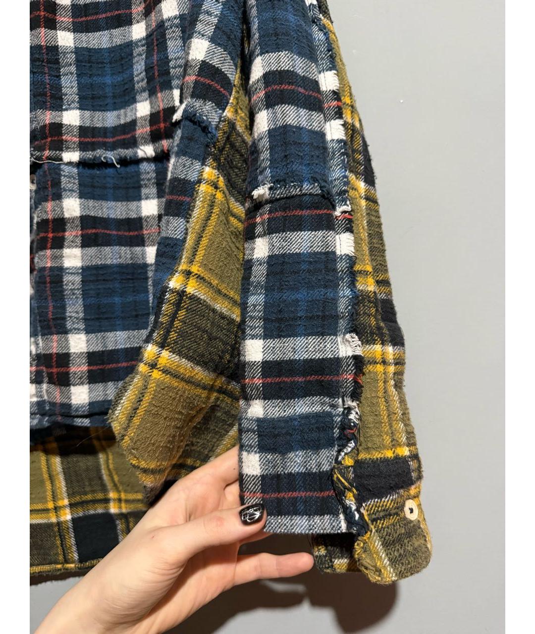 R13 Синяя хлопковая рубашка, фото 4