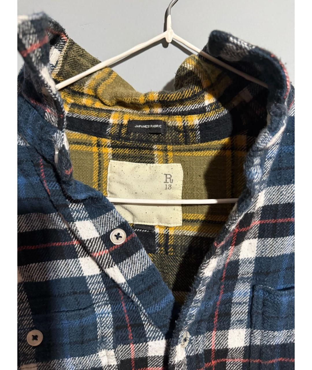 R13 Синяя хлопковая рубашка, фото 3