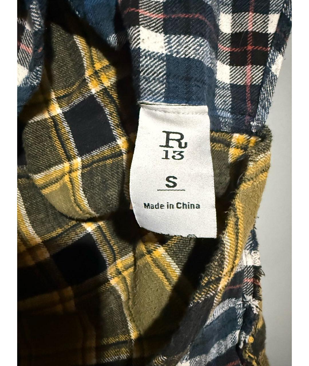 R13 Синяя хлопковая рубашка, фото 5