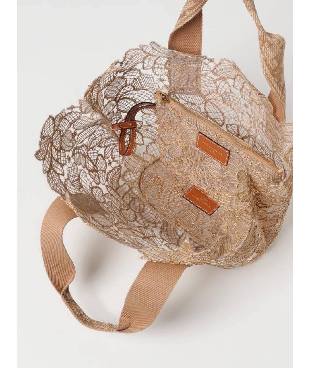 ERMANNO SCERVINO Бежевая пелетеная сумка с короткими ручками, фото 2