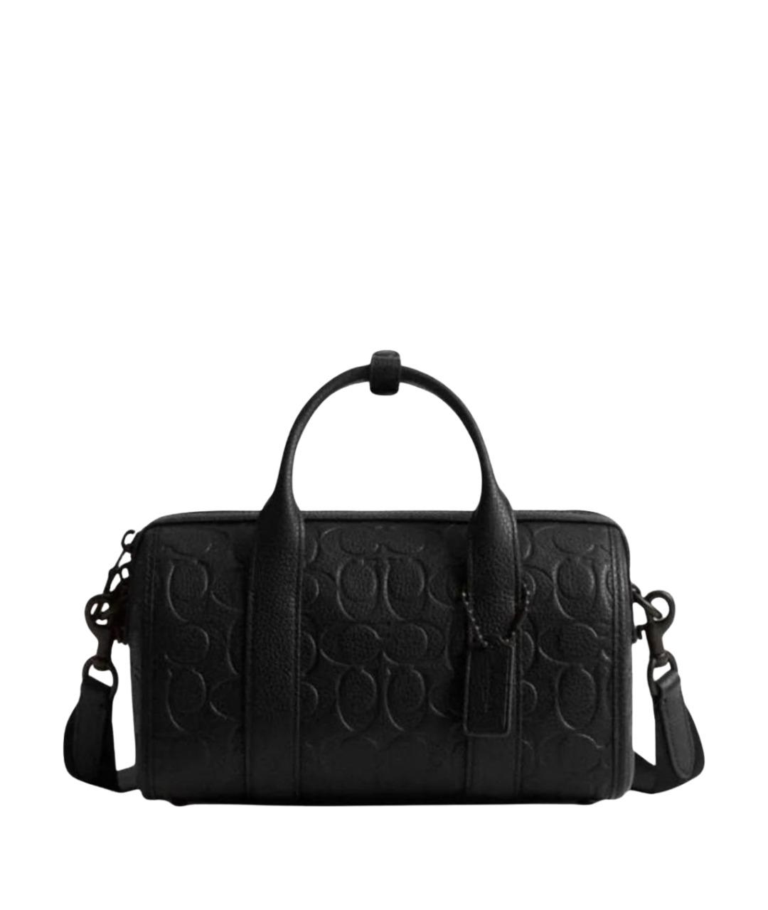 COACH Черная кожаная сумка с короткими ручками, фото 1