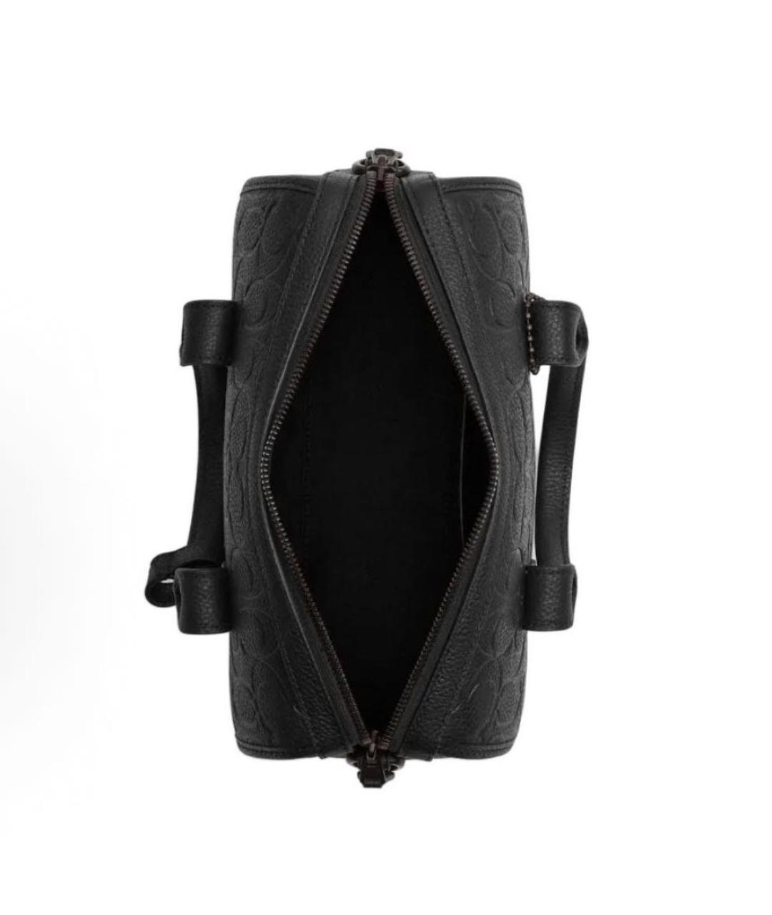 COACH Черная кожаная сумка с короткими ручками, фото 2