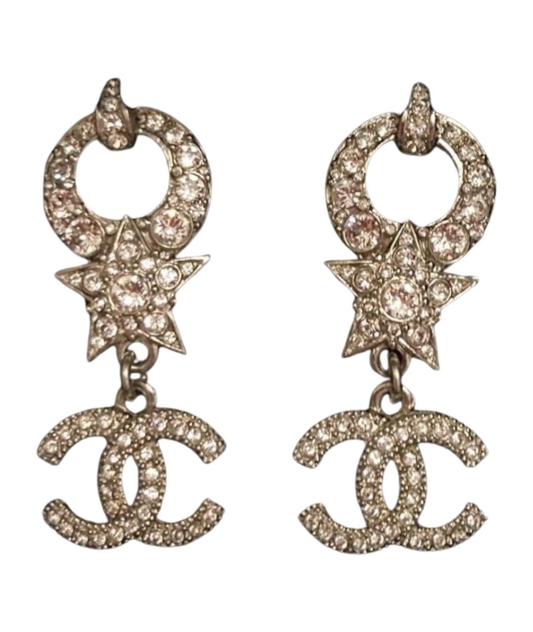 CHANEL Серебряные металлические серьги, фото 1