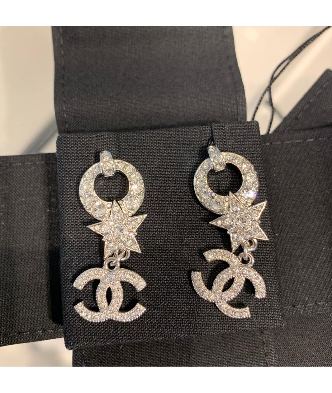 CHANEL Серебряные металлические серьги, фото 2