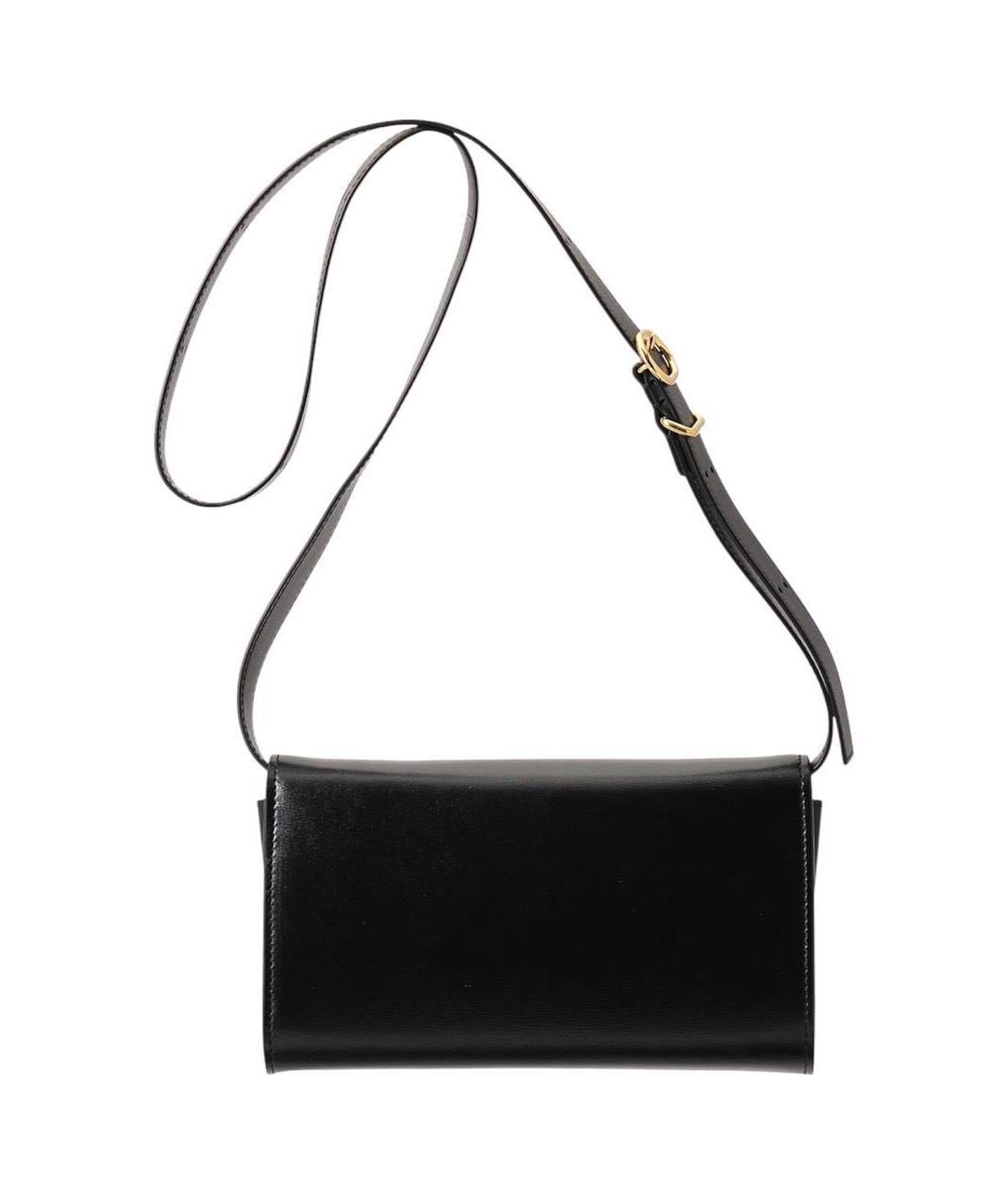 JIL SANDER Черная кожаная сумка через плечо, фото 2