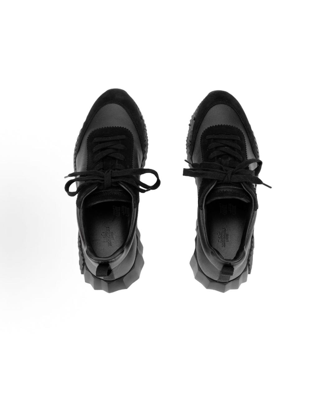 HERMES Черные кожаные низкие кроссовки / кеды, фото 3