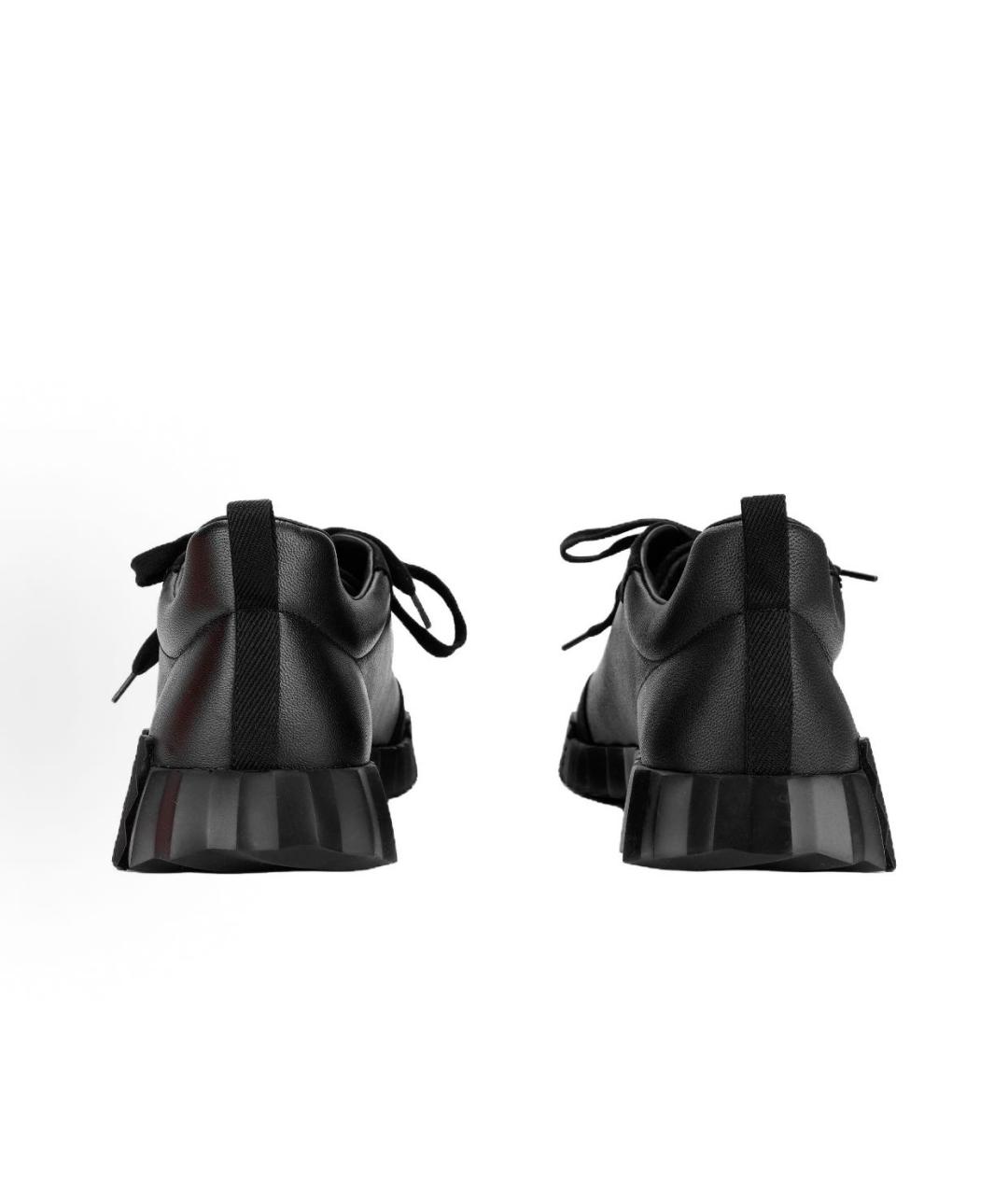 HERMES Черные кожаные низкие кроссовки / кеды, фото 4