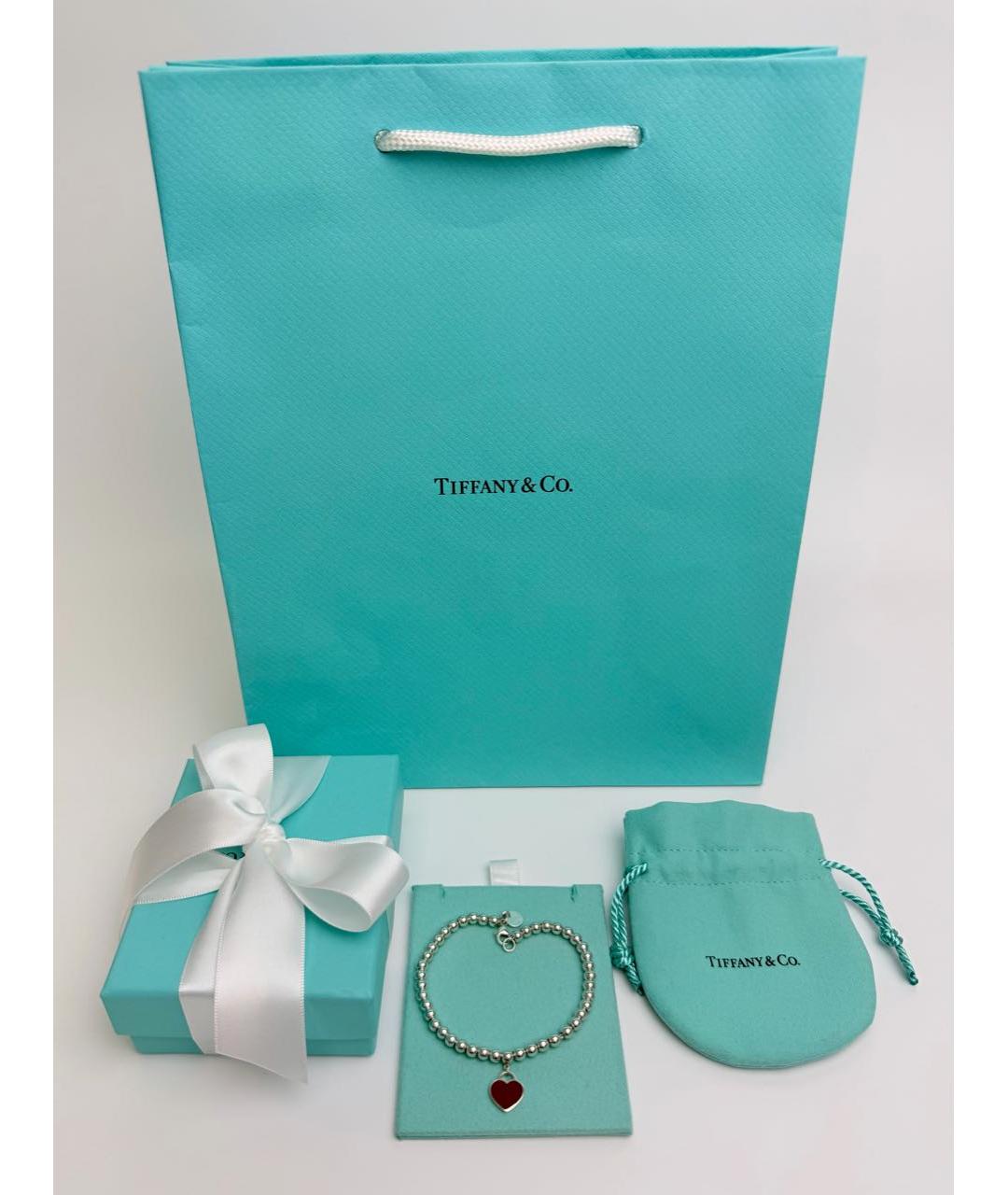 TIFFANY&CO Красный серебряный браслет, фото 2