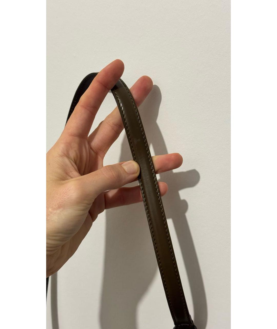 GUCCI Хаки кожаный ремень, фото 5