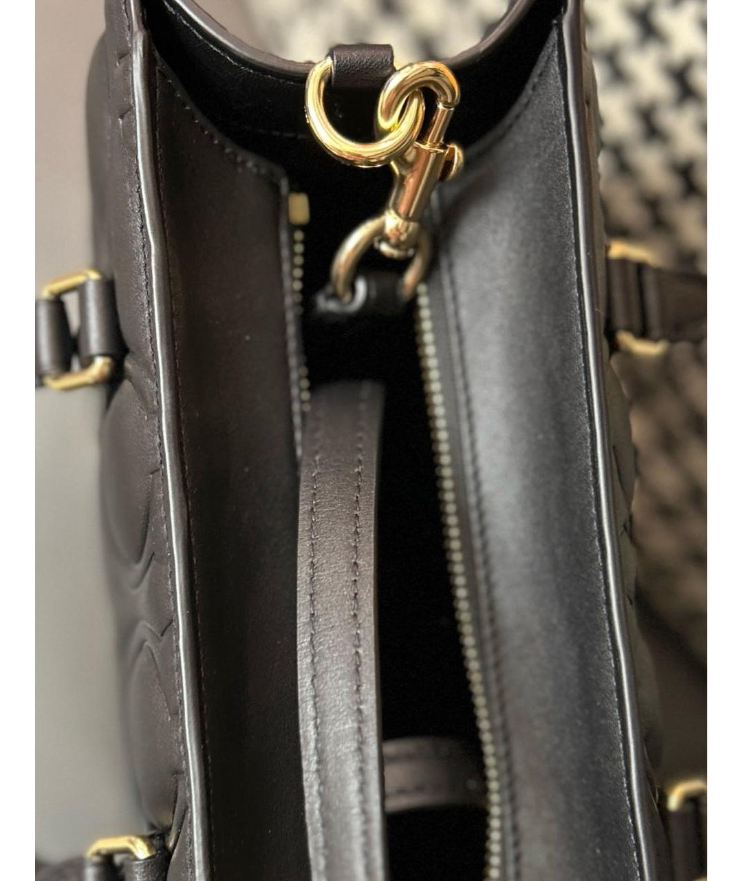 COACH Черная кожаная сумка тоут, фото 8