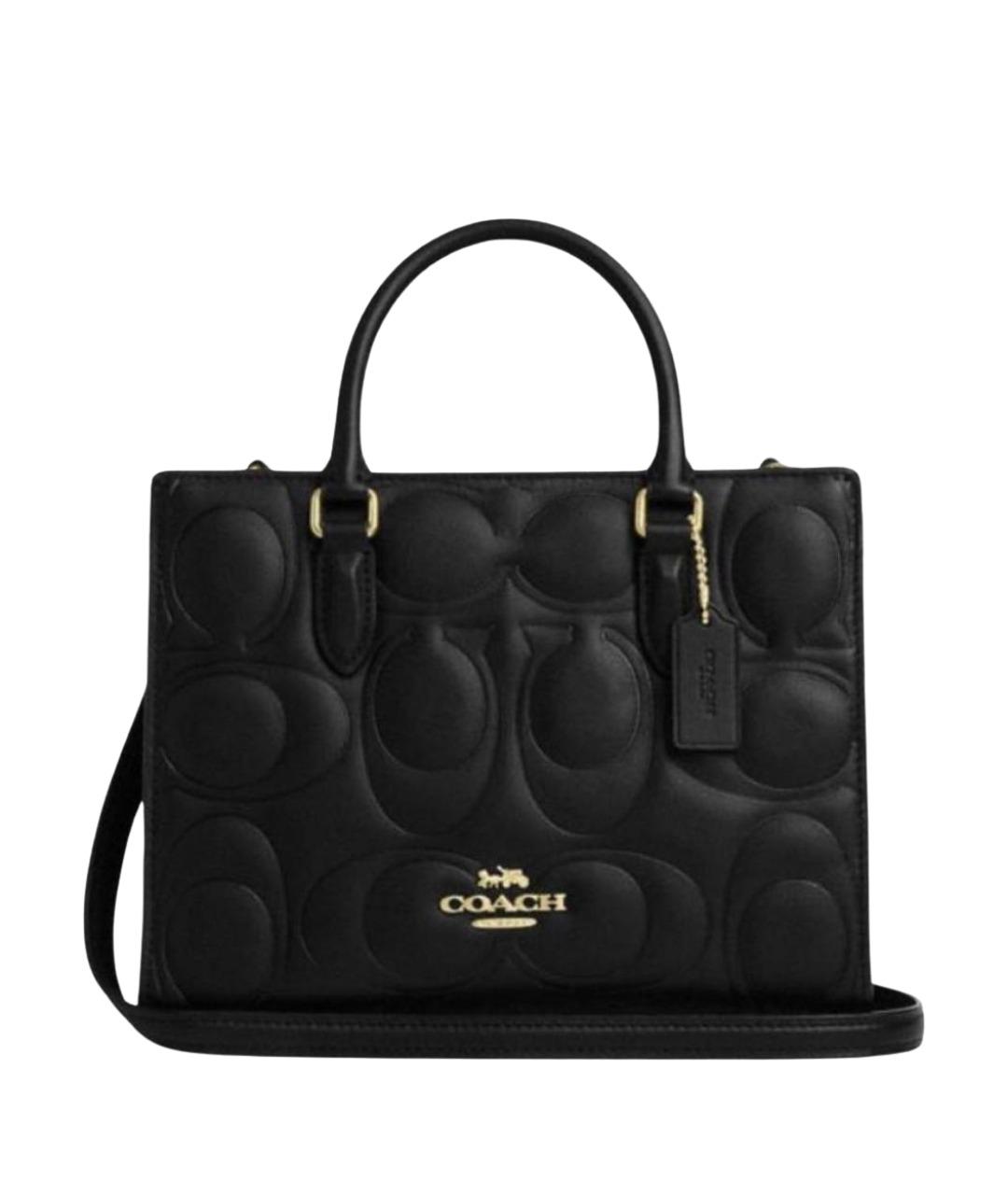 COACH Черная кожаная сумка тоут, фото 1