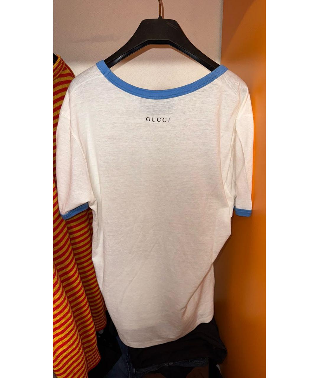 GUCCI Белая хлопко-леновая футболка, фото 2