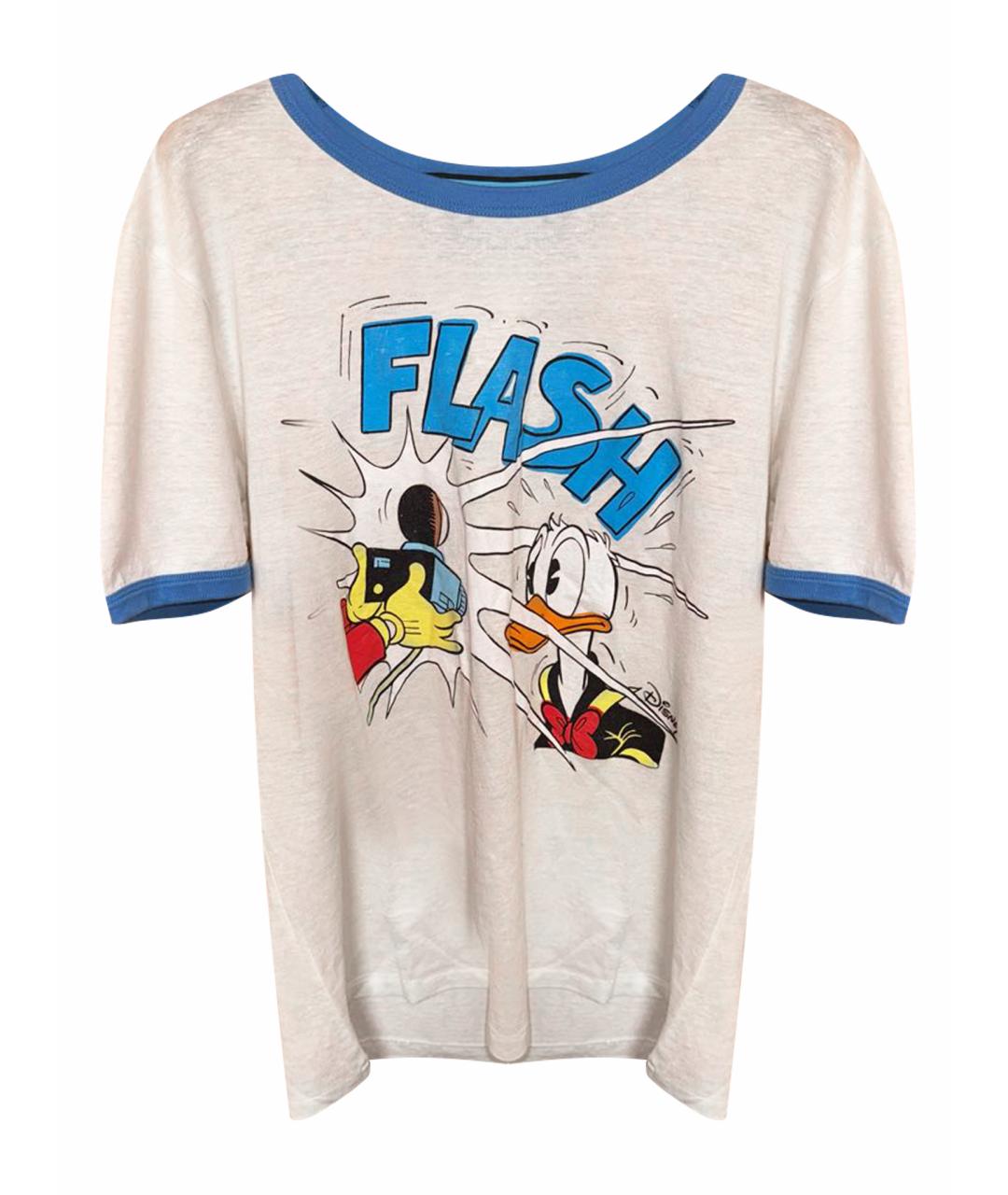 GUCCI Белая хлопко-леновая футболка, фото 1