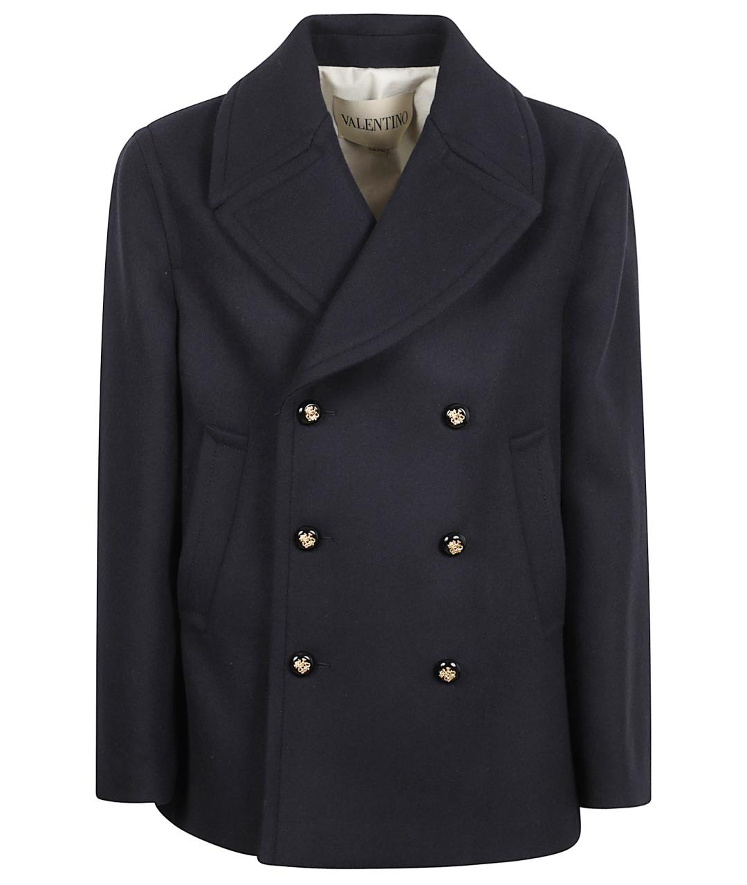 VALENTINO Синее шерстяное пальто, фото 1