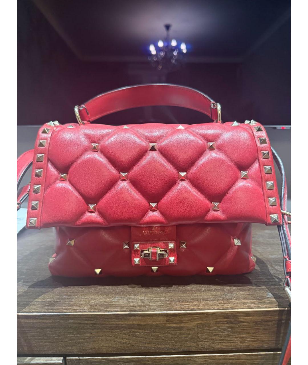 VALENTINO Красная кожаная сумка через плечо, фото 2