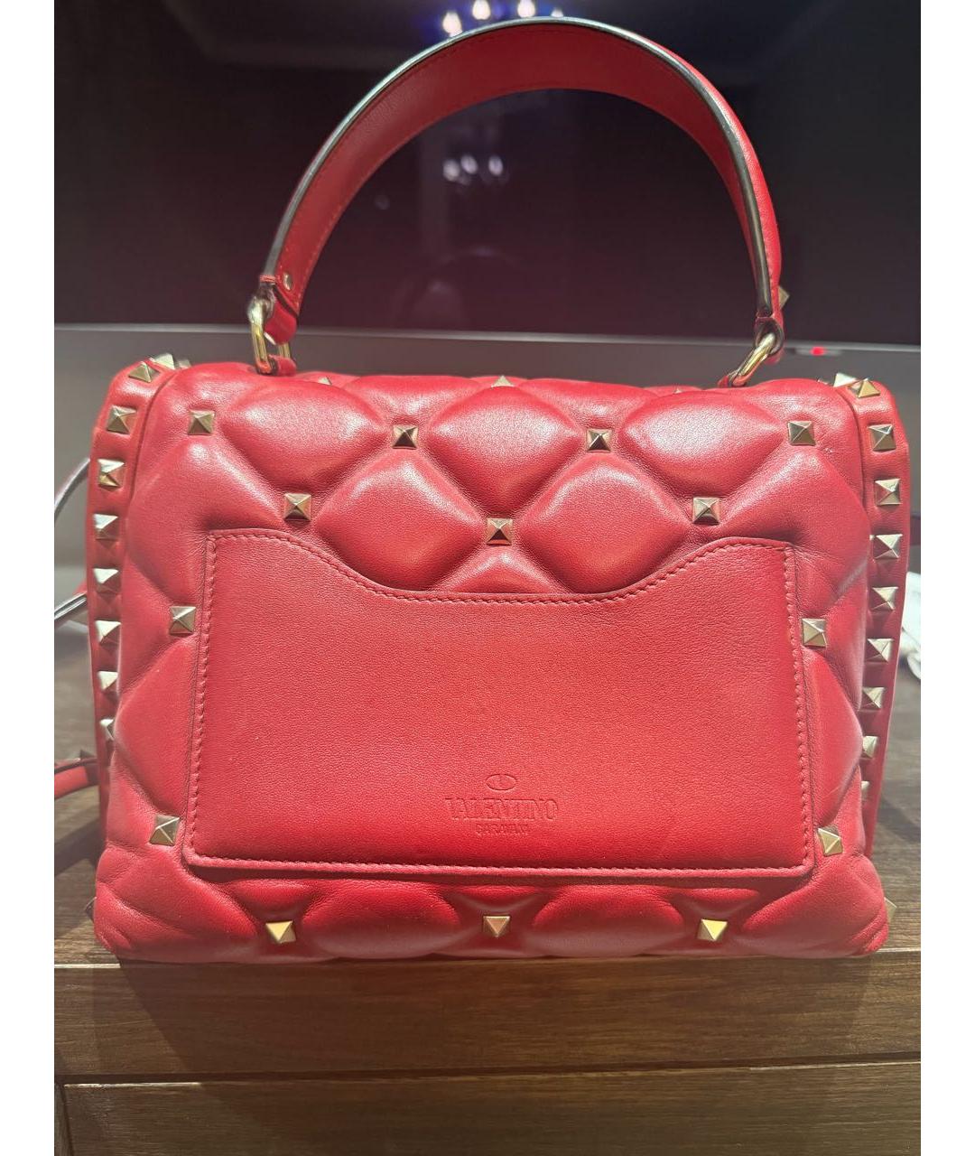 VALENTINO Красная кожаная сумка через плечо, фото 3