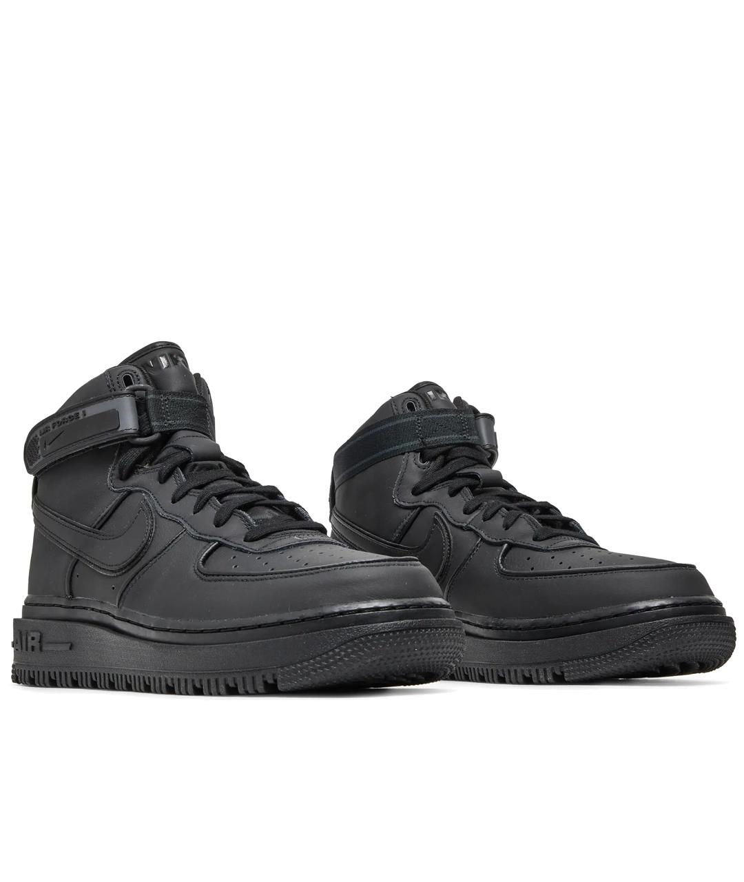 NIKE Черные кожаные высокие кроссовки / кеды, фото 2