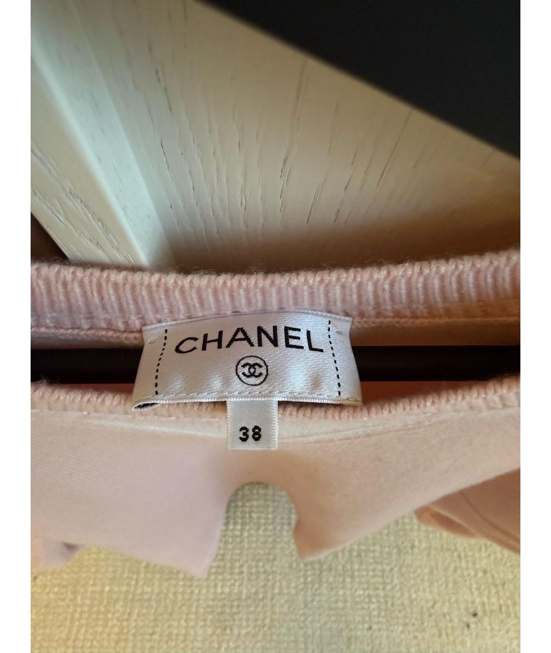 CHANEL Розовое кашемировое повседневное платье, фото 3