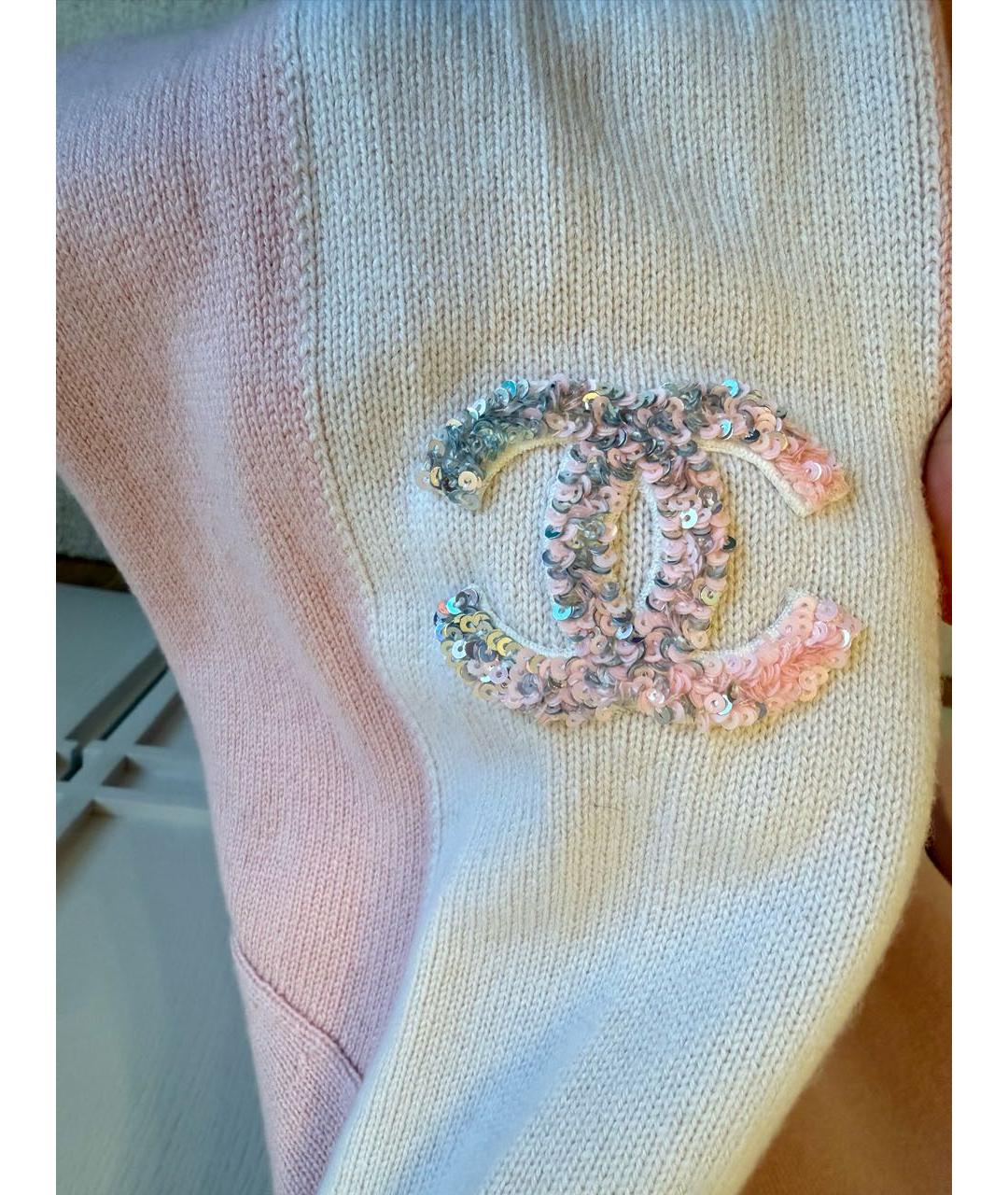 CHANEL Розовое кашемировое повседневное платье, фото 2