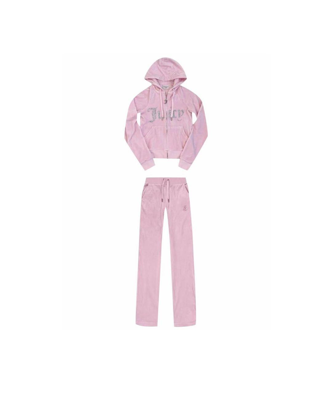 JUICY COUTURE Розовый велюровый спортивные костюмы, фото 9