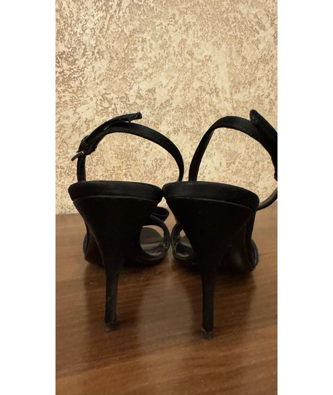 VALENTINO Черные текстильные босоножки, фото 4