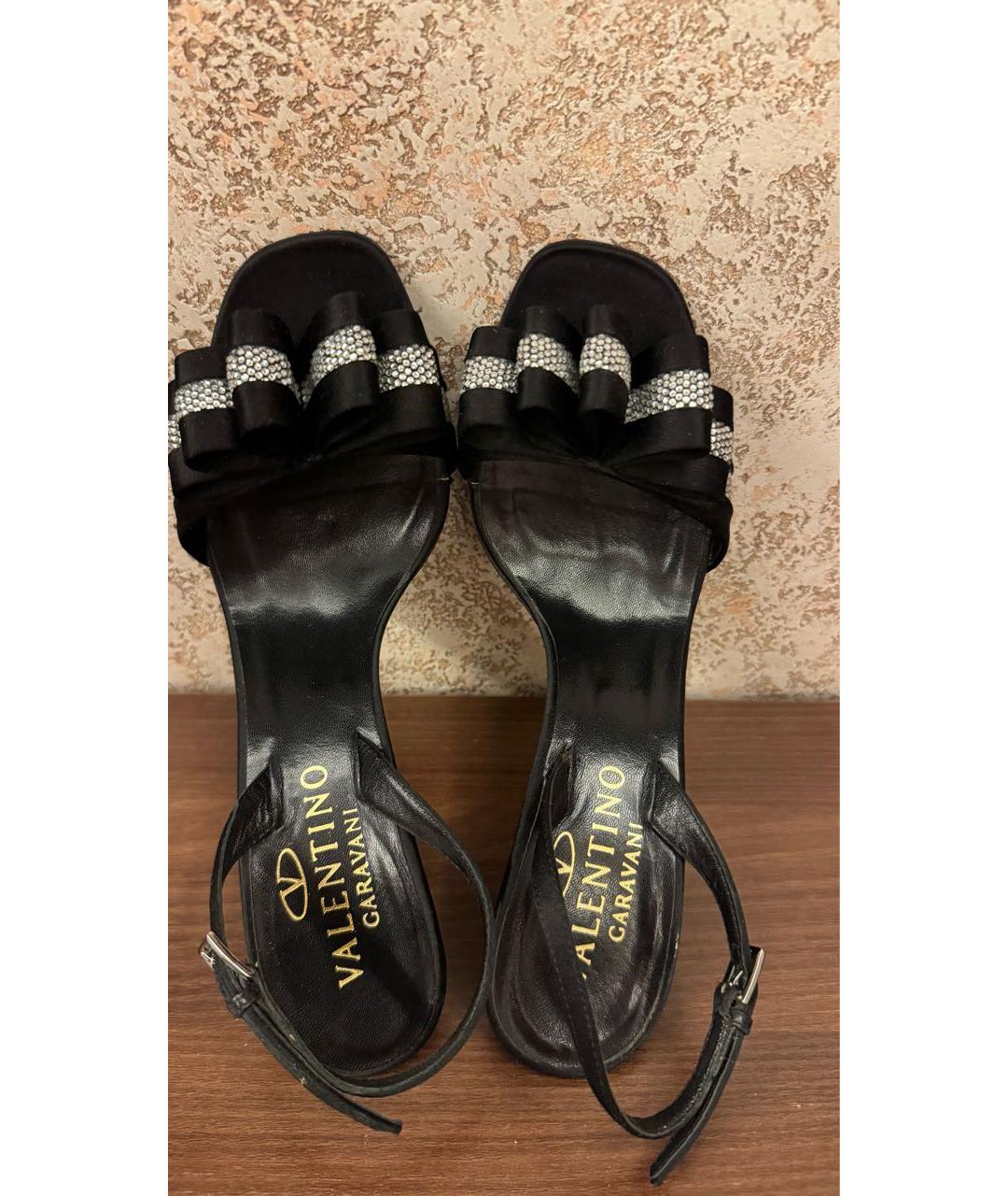 VALENTINO Черные текстильные босоножки, фото 3