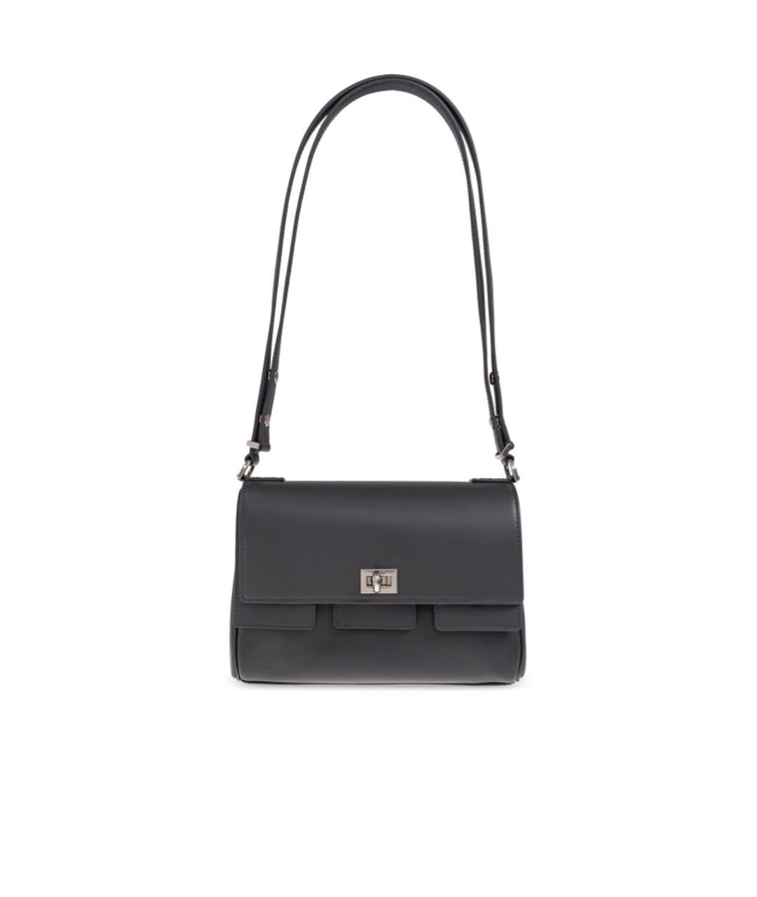 BALENCIAGA Антрацитовая кожаная сумка через плечо, фото 7