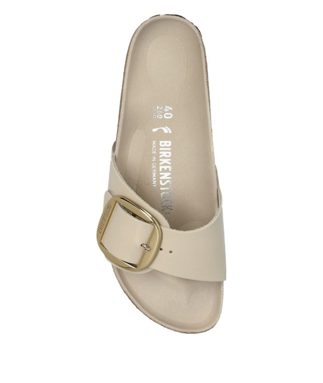 BIRKENSTOCK Белые кожаные шлепанцы, фото 5