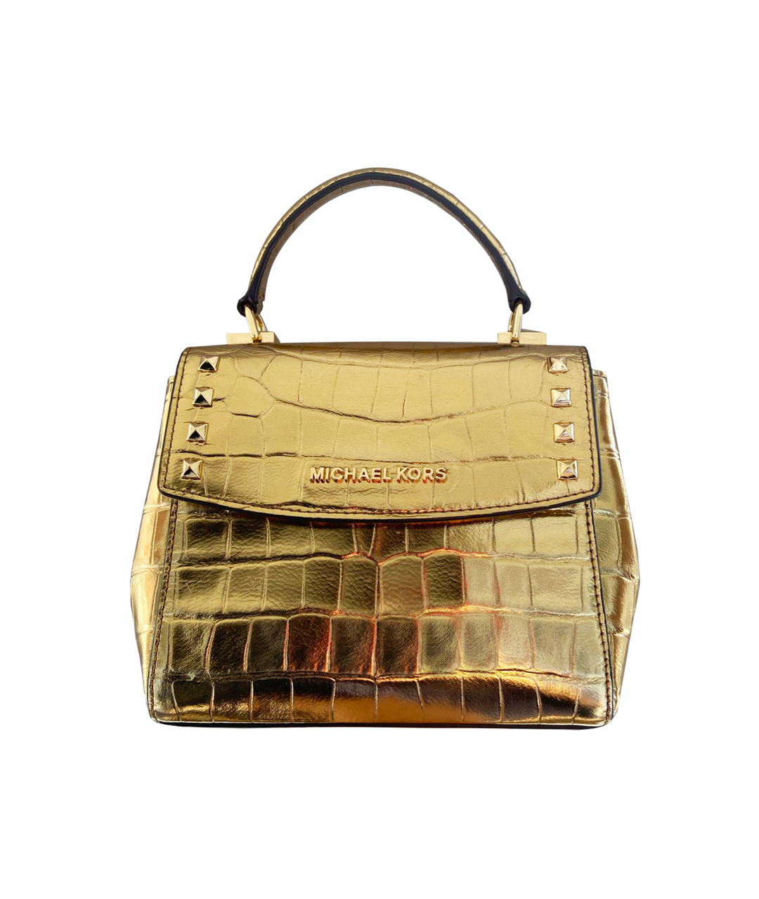 MICHAEL KORS Золотая сумка тоут из искусственной кожи, фото 1