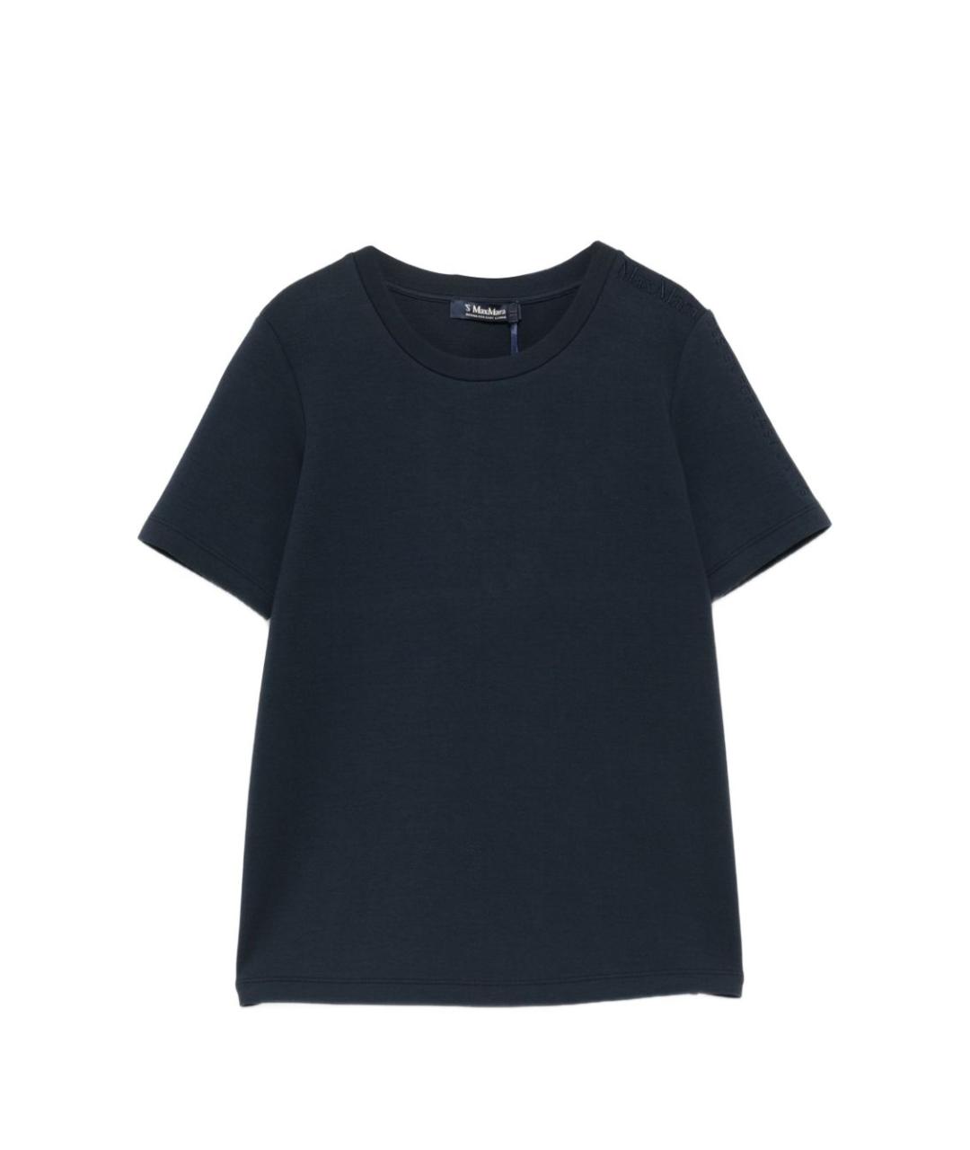 'S MAX MARA Синяя хлопковая футболка, фото 1