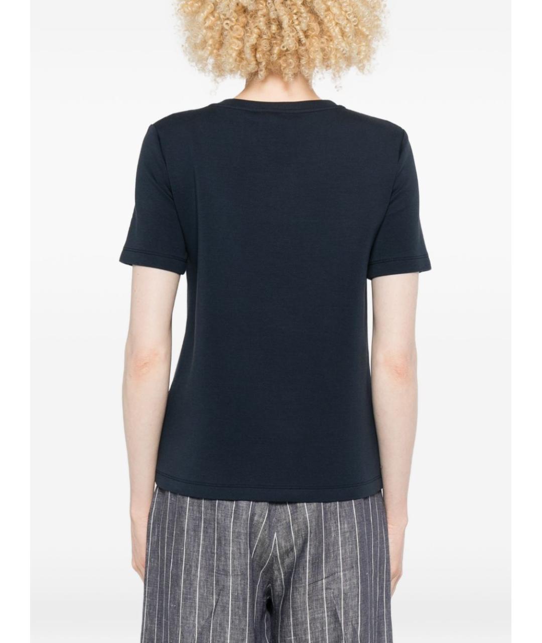 'S MAX MARA Синяя хлопковая футболка, фото 4