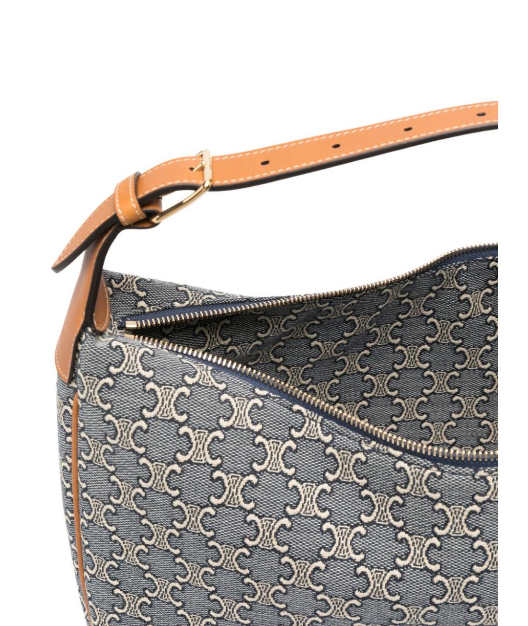 CELINE Голубая хлопковая сумка через плечо, фото 4