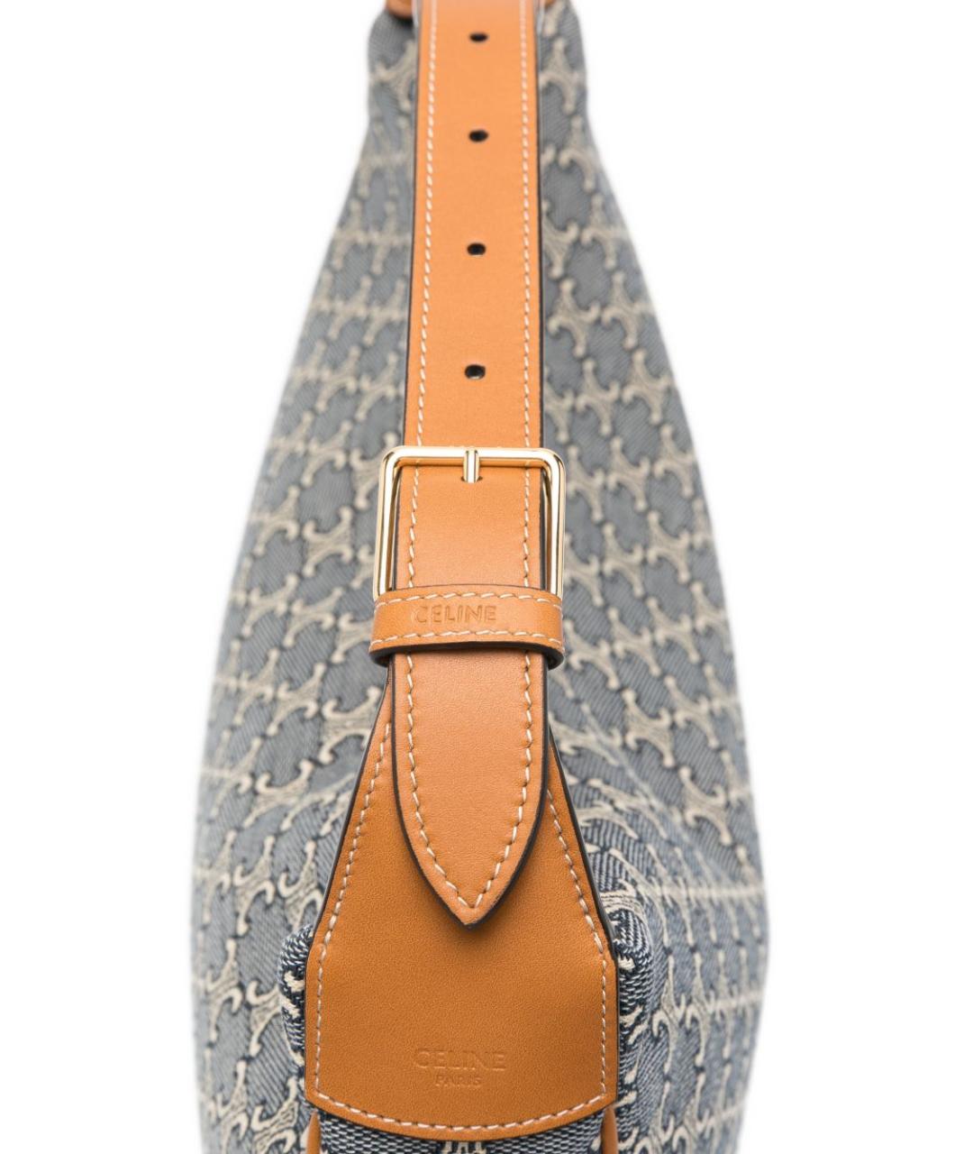 CELINE Голубая хлопковая сумка через плечо, фото 3