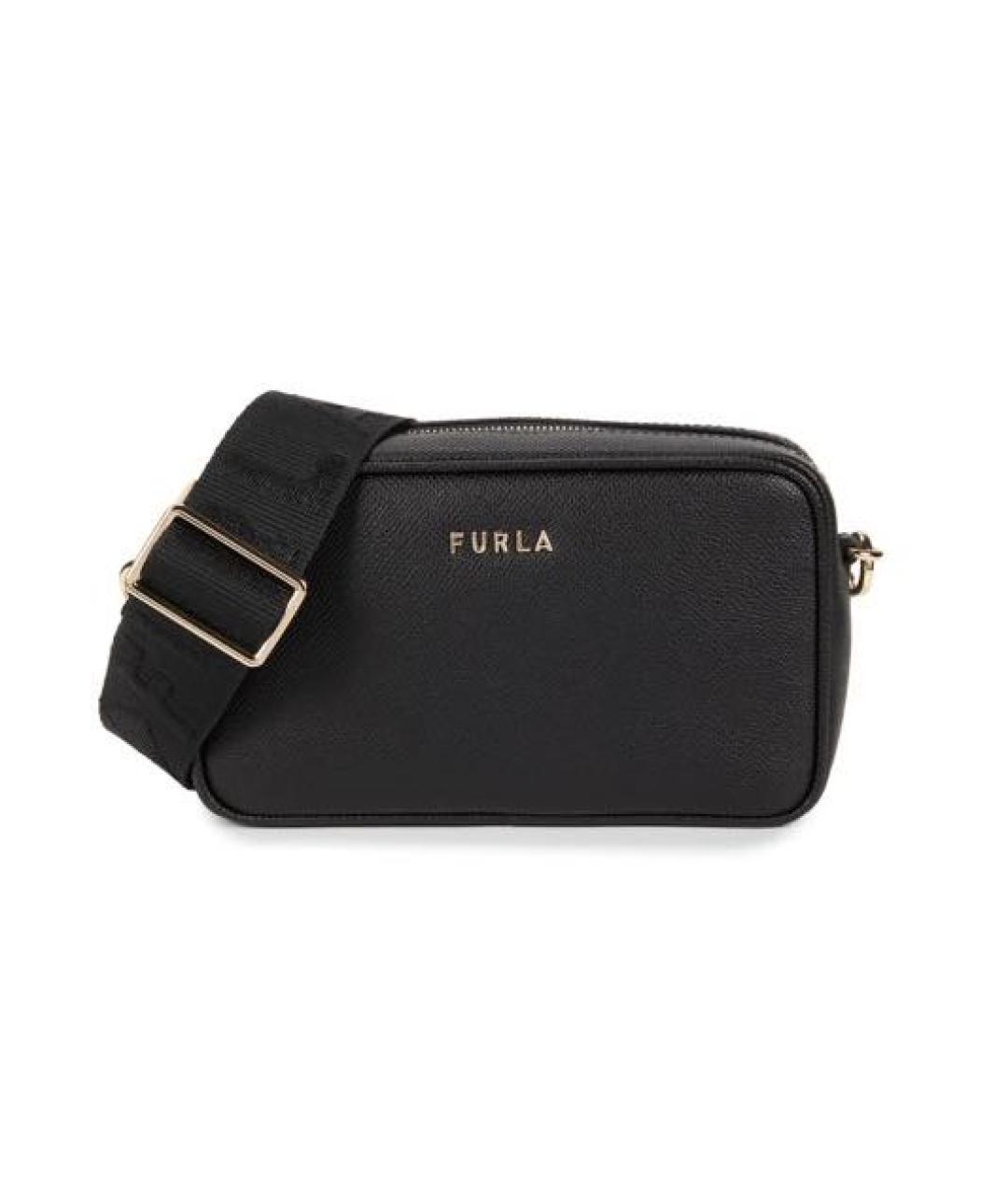 FURLA Черная кожаная сумка через плечо, фото 1