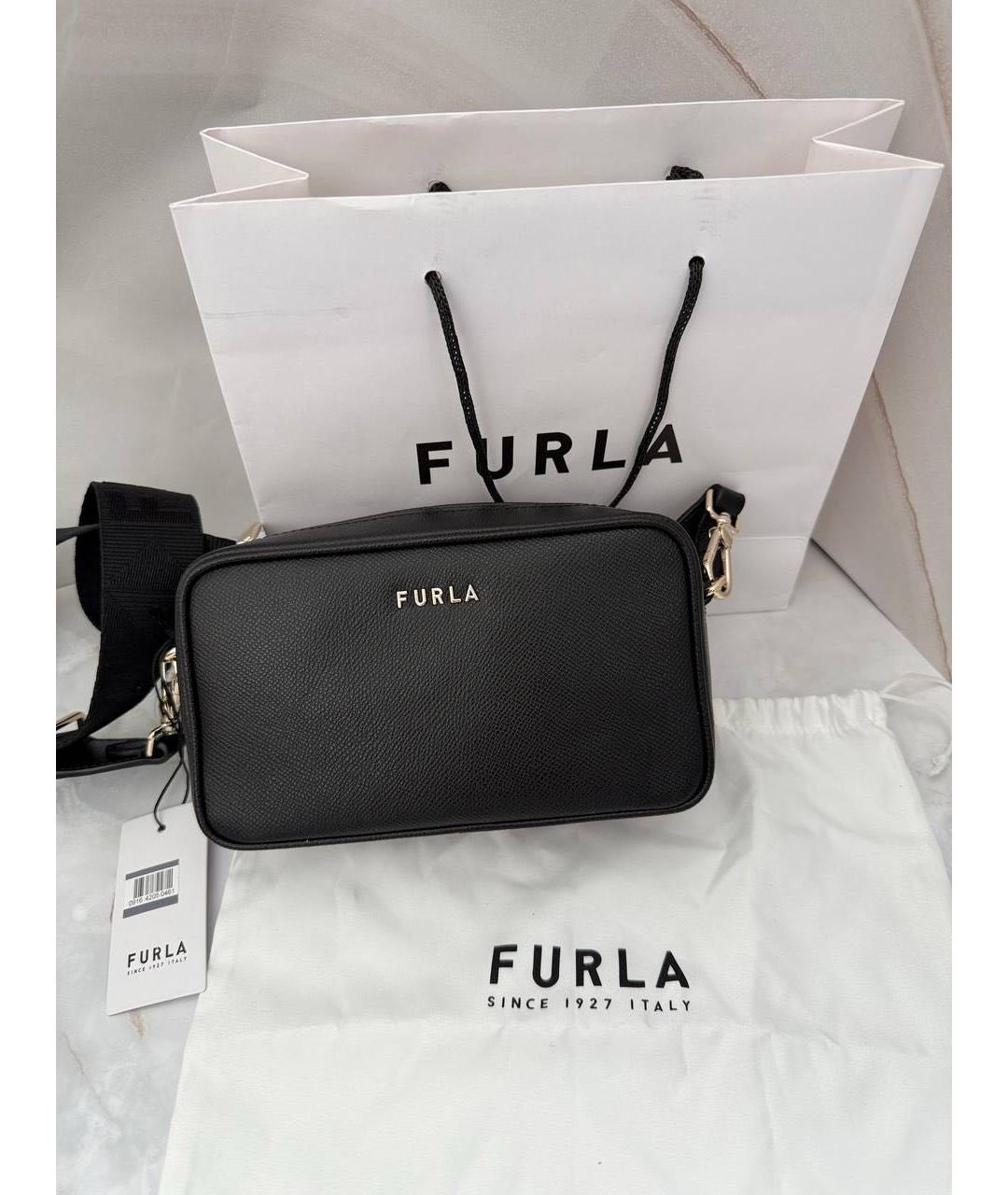 FURLA Черная кожаная сумка через плечо, фото 2