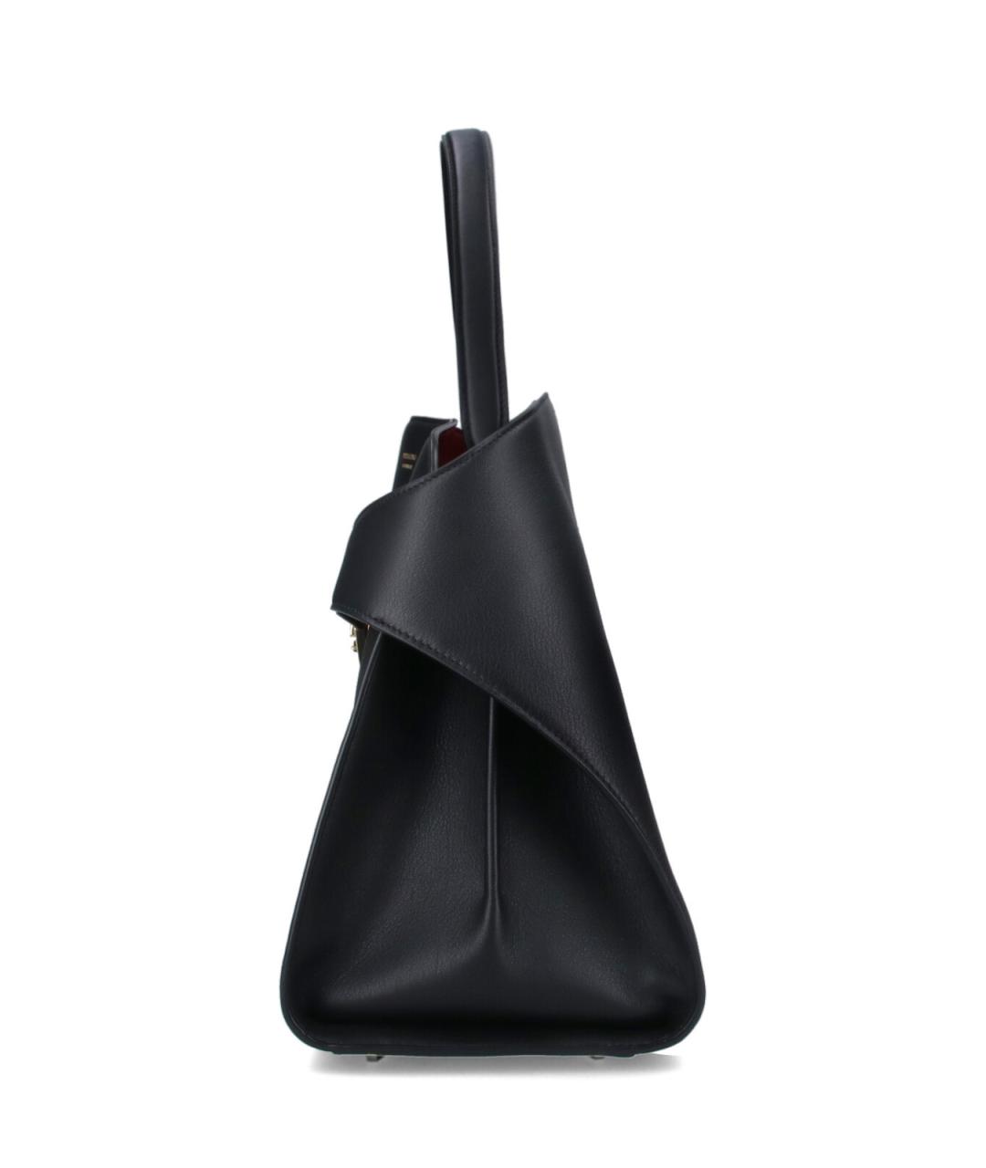 FERRAGAMO Черная кожаная сумка тоут, фото 5